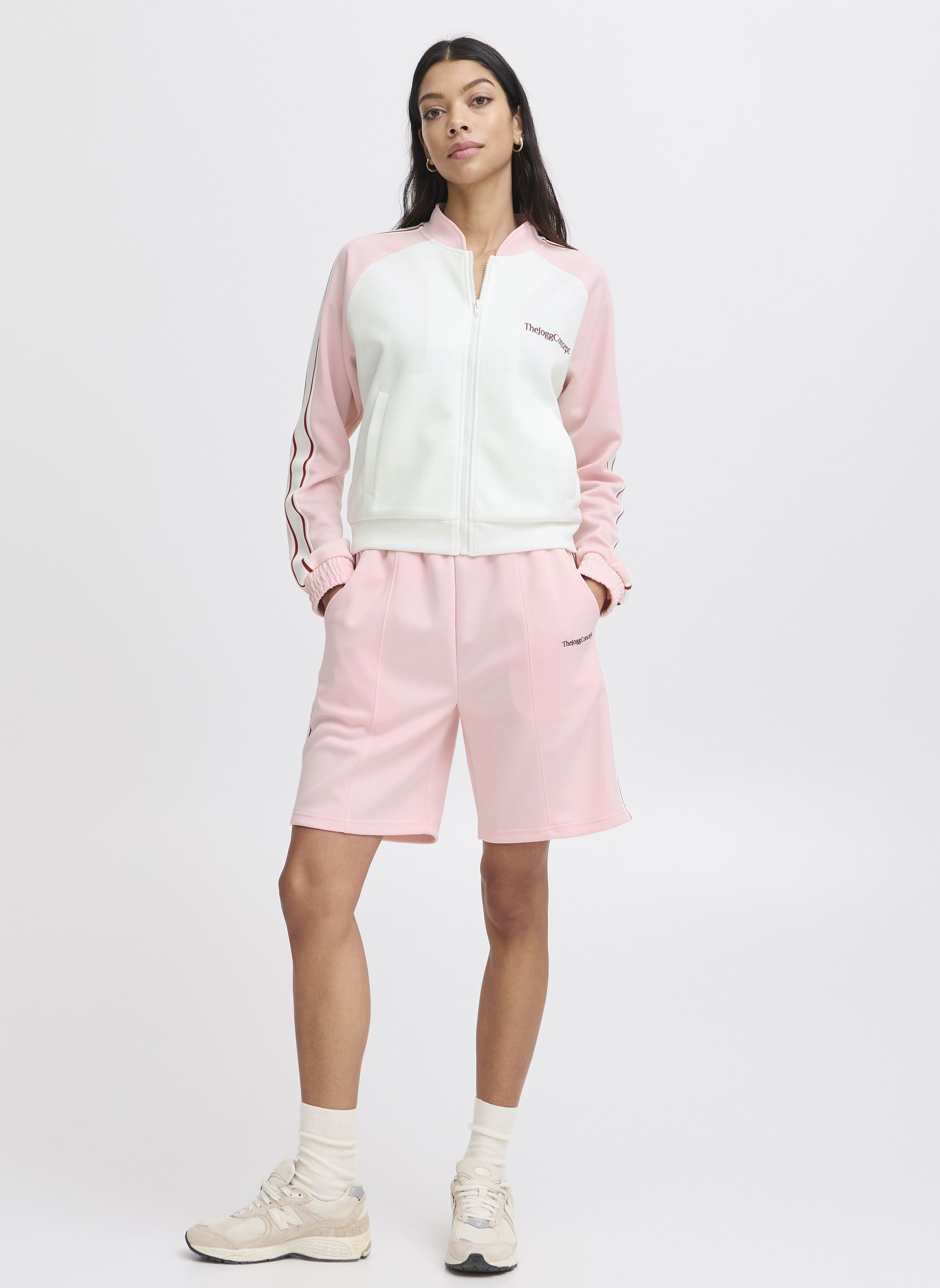 Chaquetas de chándal JCSIMA BOMBER JACKET mujer blanco The Jogg Concept Chaquetas de chándal JCSIMA BOMBER JACKET mujer blanco ALMOND BLOSSOM MIX
