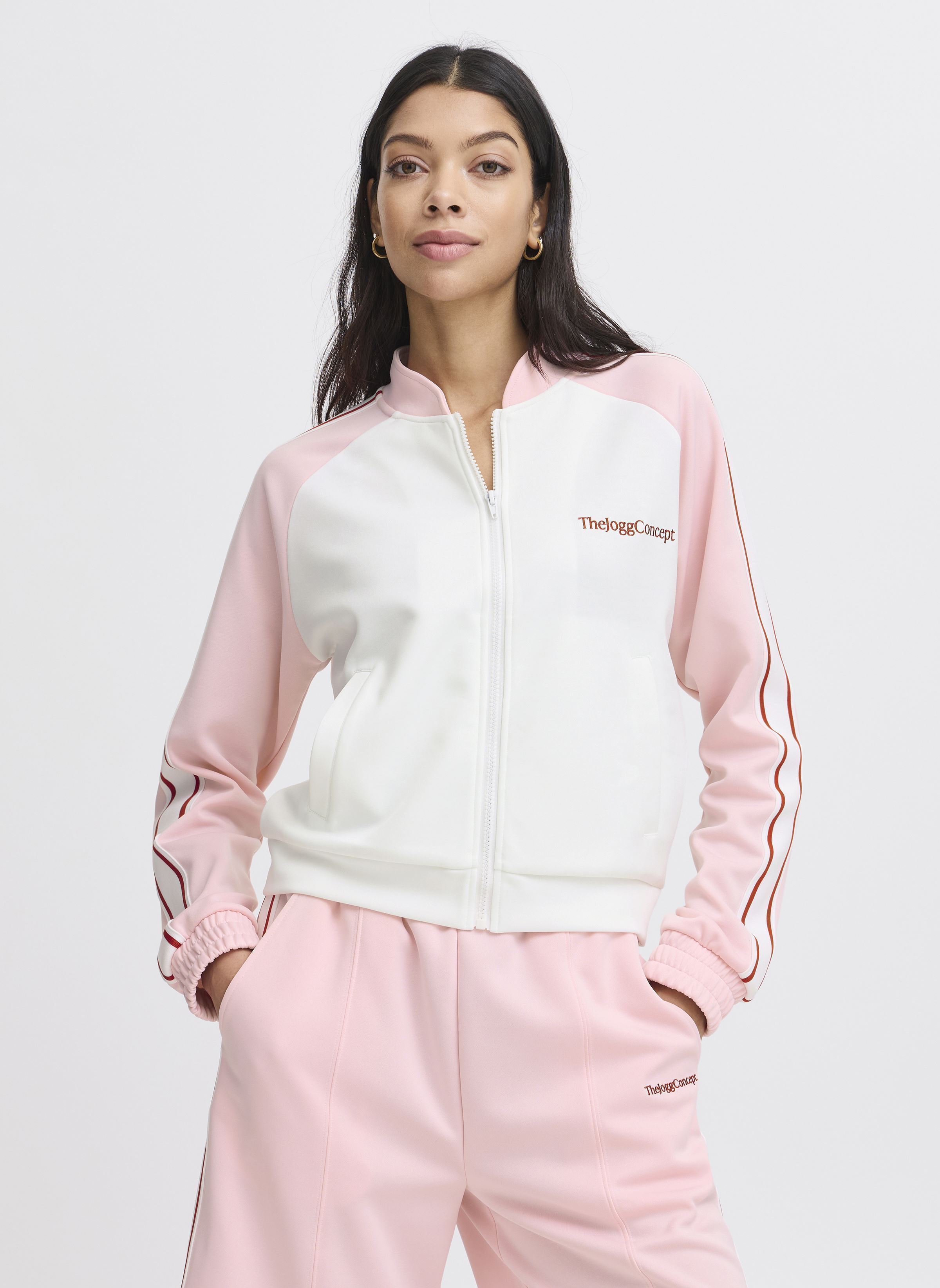Chaquetas de chándal JCSIMA BOMBER JACKET mujer blanco The Jogg Concept Chaquetas de chándal JCSIMA BOMBER JACKET mujer blanco ALMOND BLOSSOM MIX