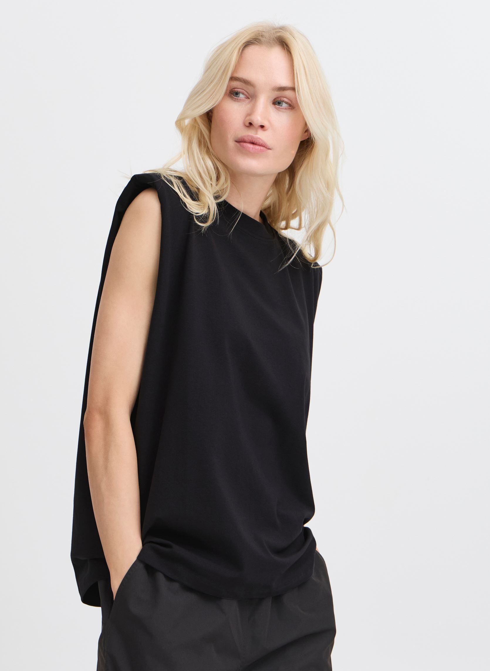 Tanktops JCSIMONA SHOULDER TSHIRT damen schwarz The Jogg Concept Tanktops JCSIMONA SHOULDER TSHIRT damen schwarz BLACK