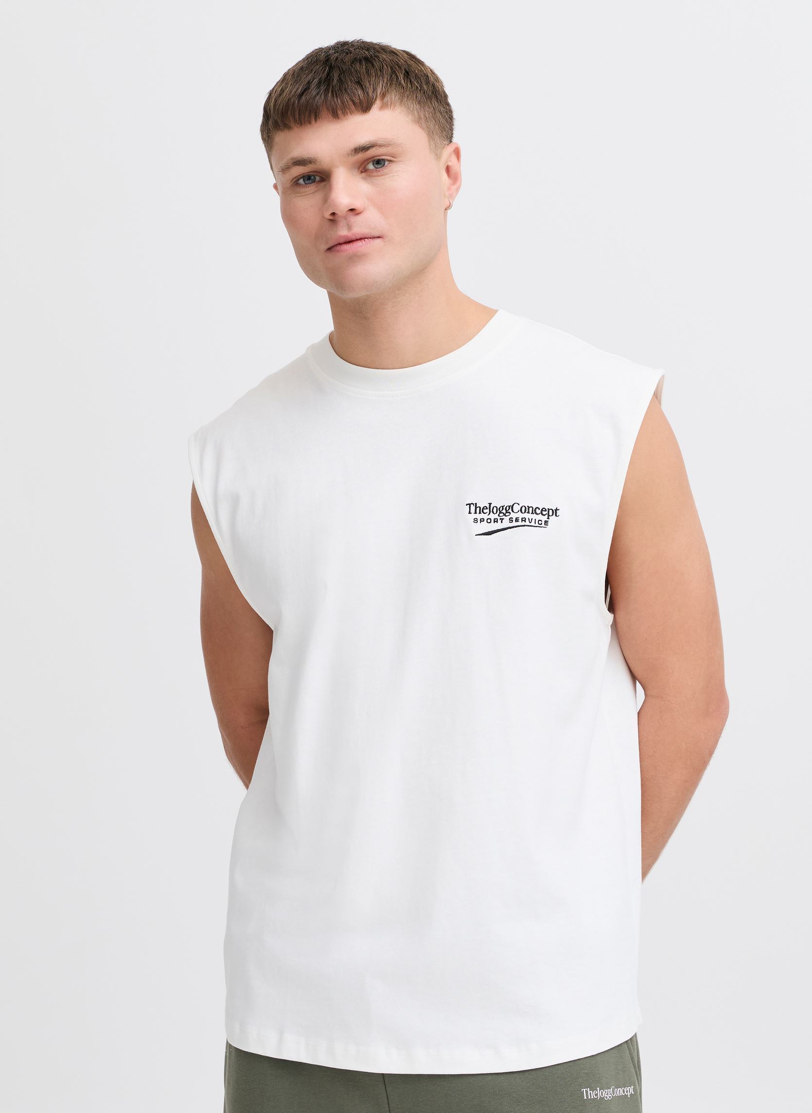 Hemdjes JCMSAMI SLEEVELESS TSHIRT heren wit The Jogg Concept Hemdjes JCMSAMI SLEEVELESS TSHIRT heren wit OFF WHITE