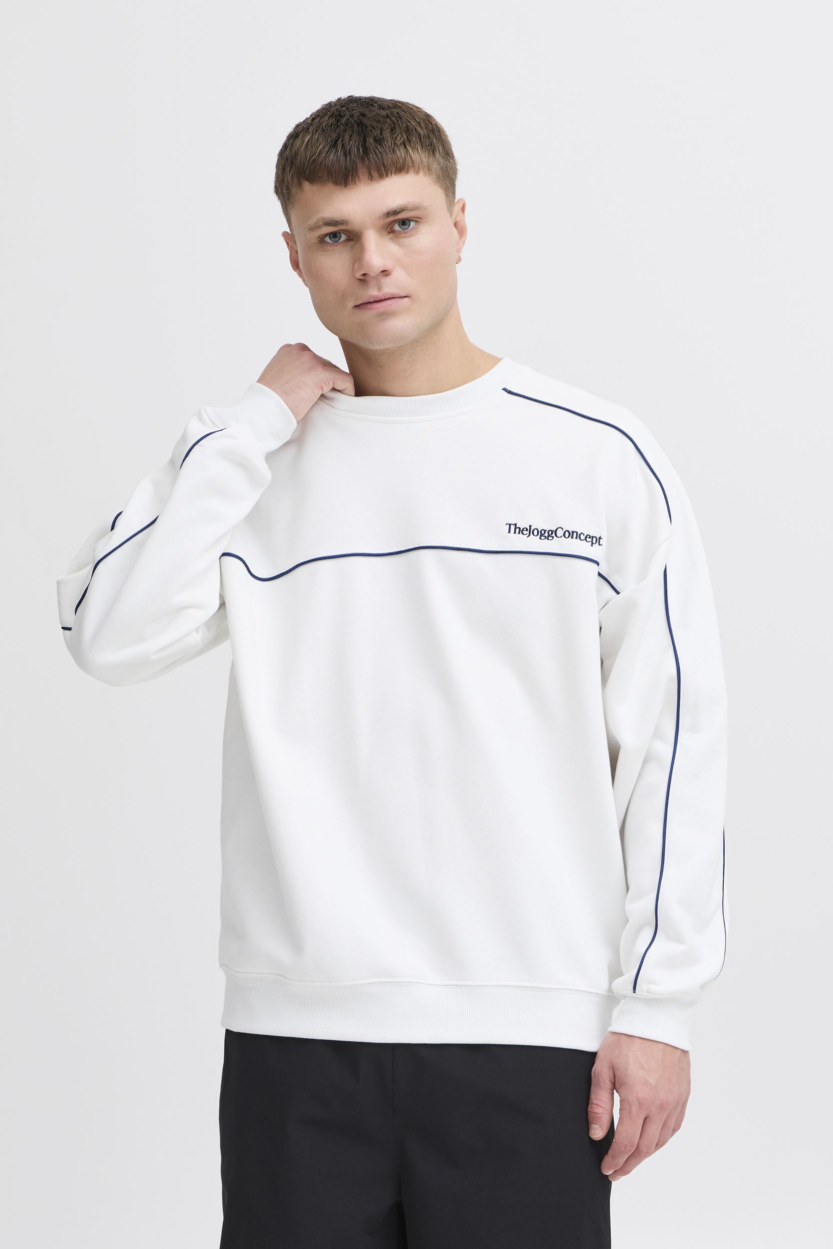 Sweatshirts JCMSANDER PIPING SWEATSHIRT heren wit The Jogg Concept Sweatshirts JCMSANDER PIPING SWEATSHIRT heren wit OFF WHITE MIX