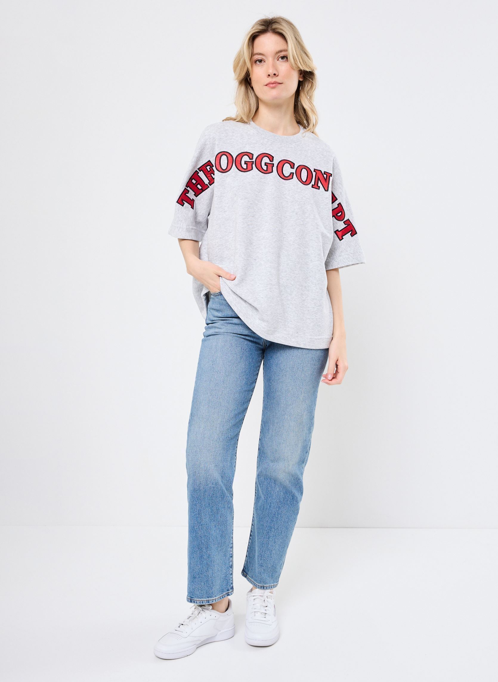Tee-shirts manches courtes JCSAJA SS EMB. SWEAT femme gris The Jogg Concept Tee-shirts manches courtes JCSAJA SS EMB. SWEAT femme gris LIGTH GREY MELANGE MIX