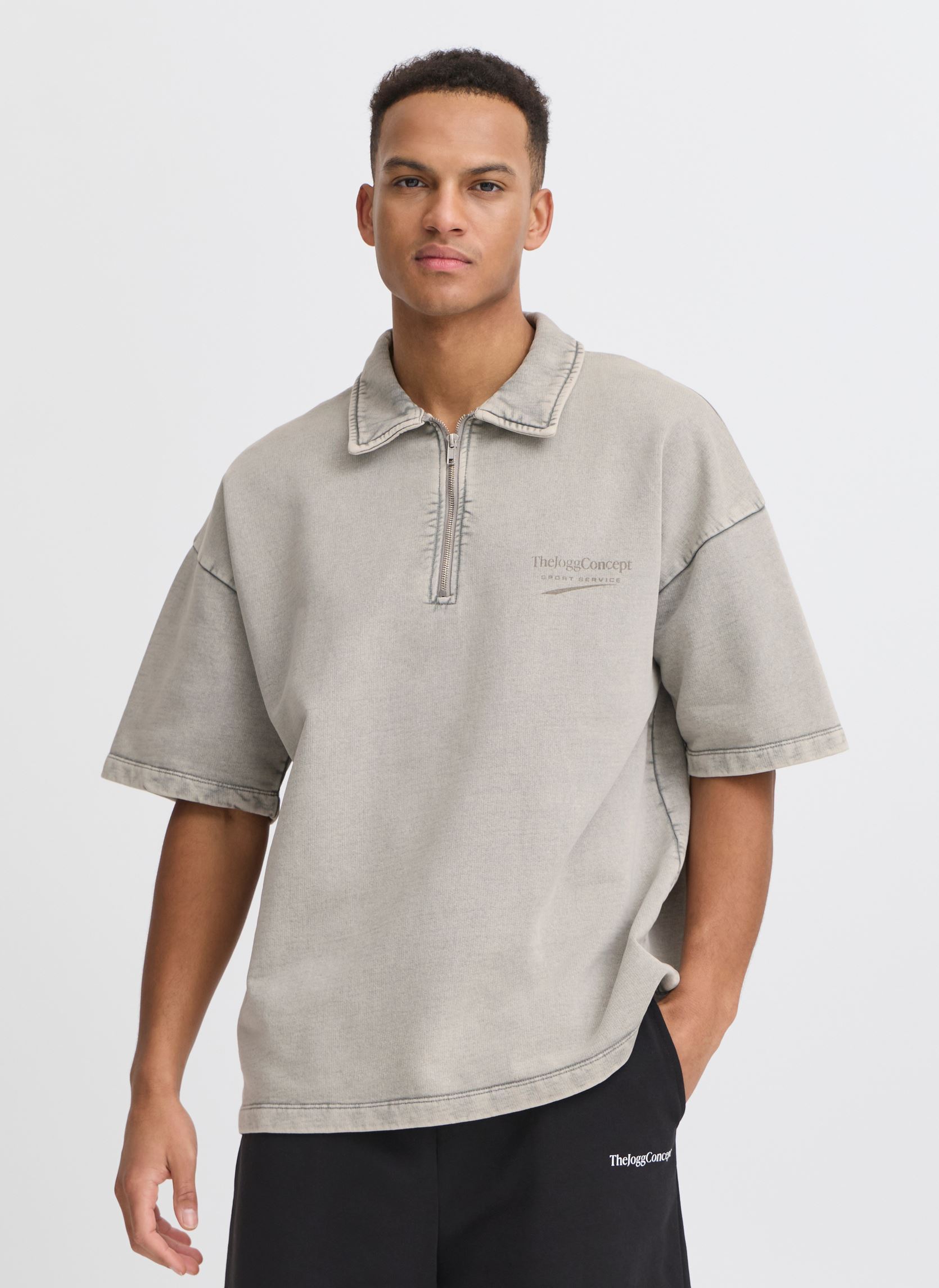 Kurzarm-Poloshirts JCMRUBI SS COLLAR SWEAT herren grau The Jogg Concept Kurzarm-Poloshirts JCMRUBI SS COLLAR SWEAT herren grau GRIFFIN