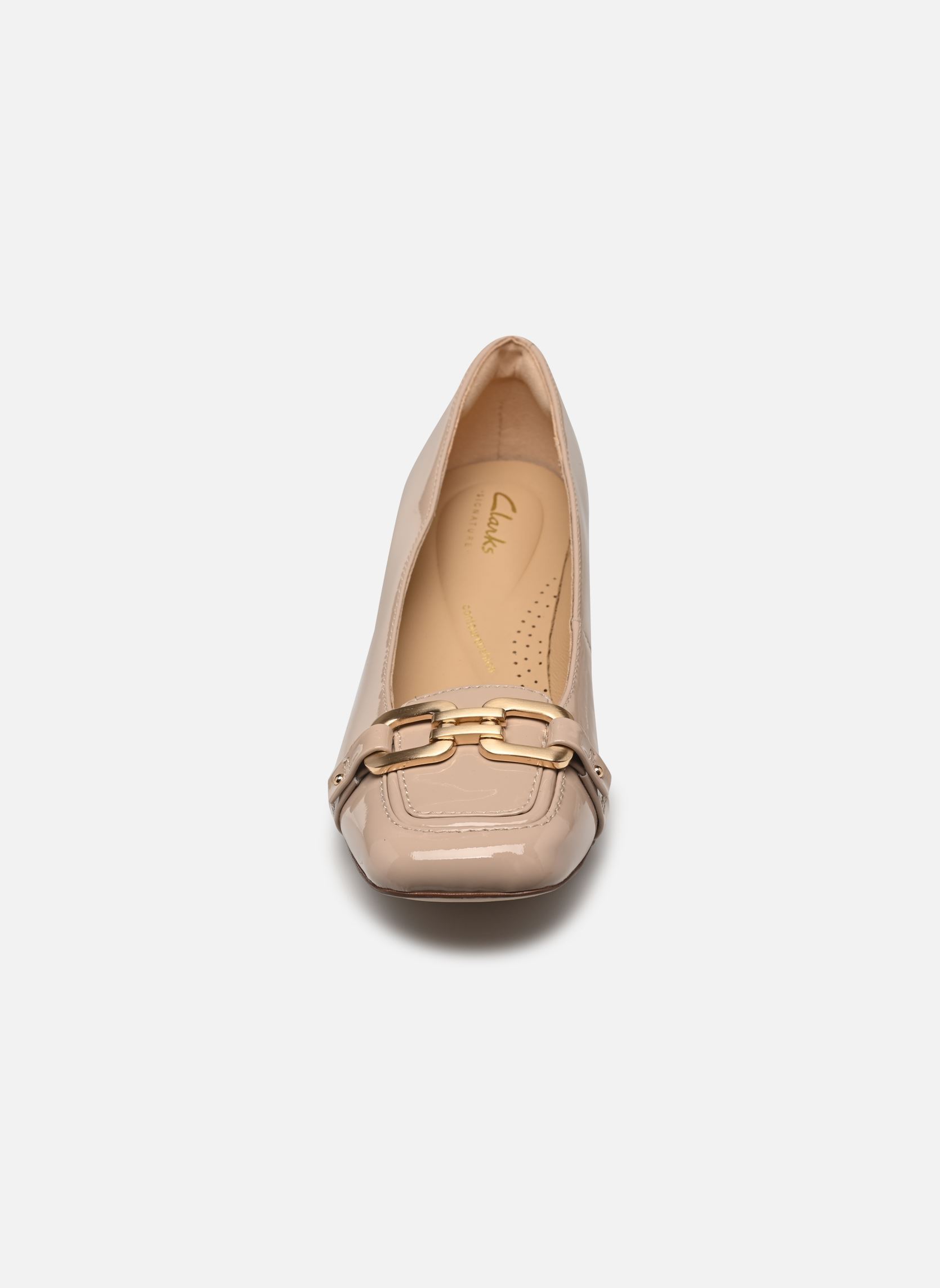 Bebés Nyta45 Court mujer beige Clarks Bebés Nyta45 Court mujer beige SAND PATENT