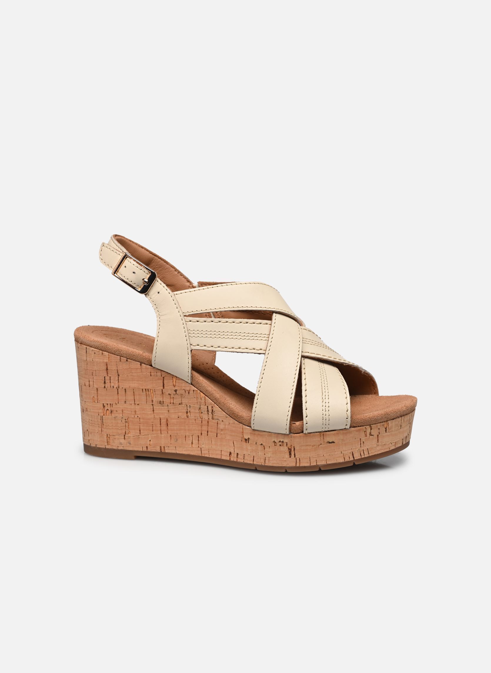 Keil- und Plateausandalen Sabina Sling damen beige Clarks Keil- und Plateausandalen Sabina Sling damen beige CREAM LEATHER