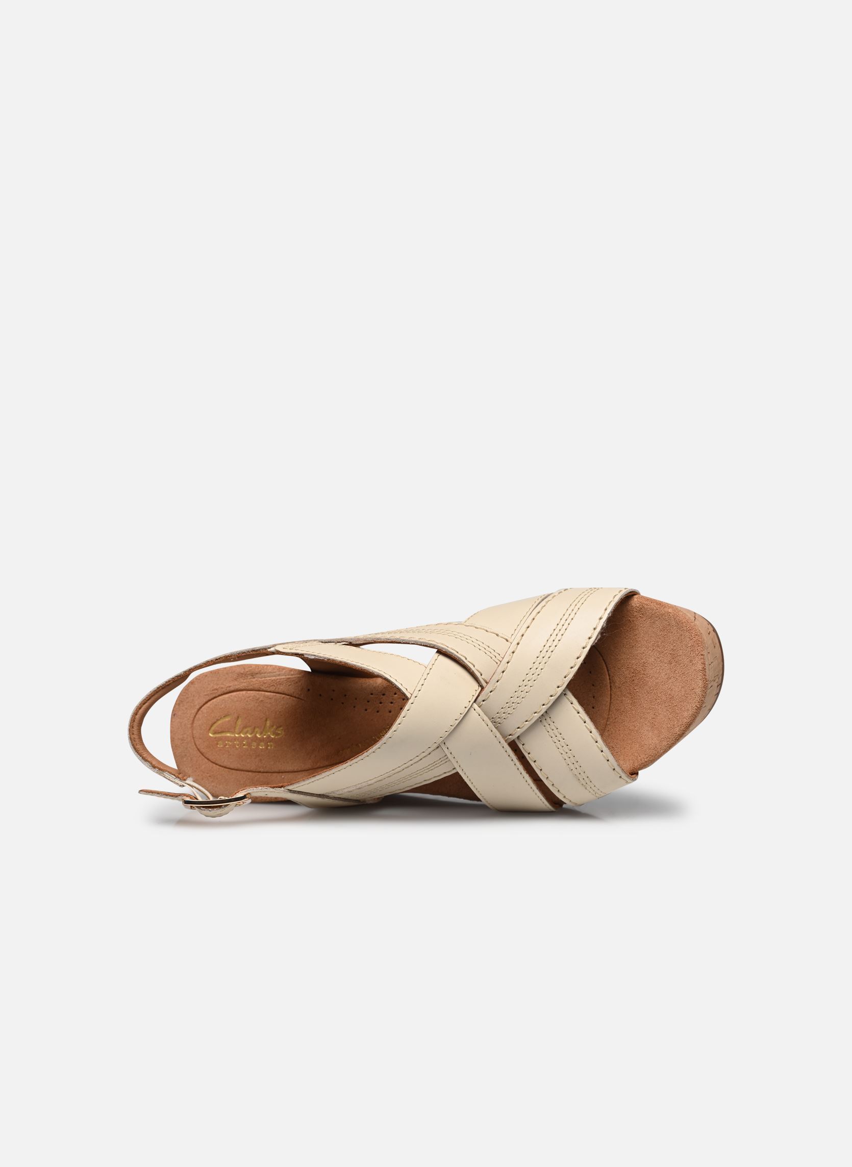 Keil- und Plateausandalen Sabina Sling damen beige Clarks Keil- und Plateausandalen Sabina Sling damen beige CREAM LEATHER