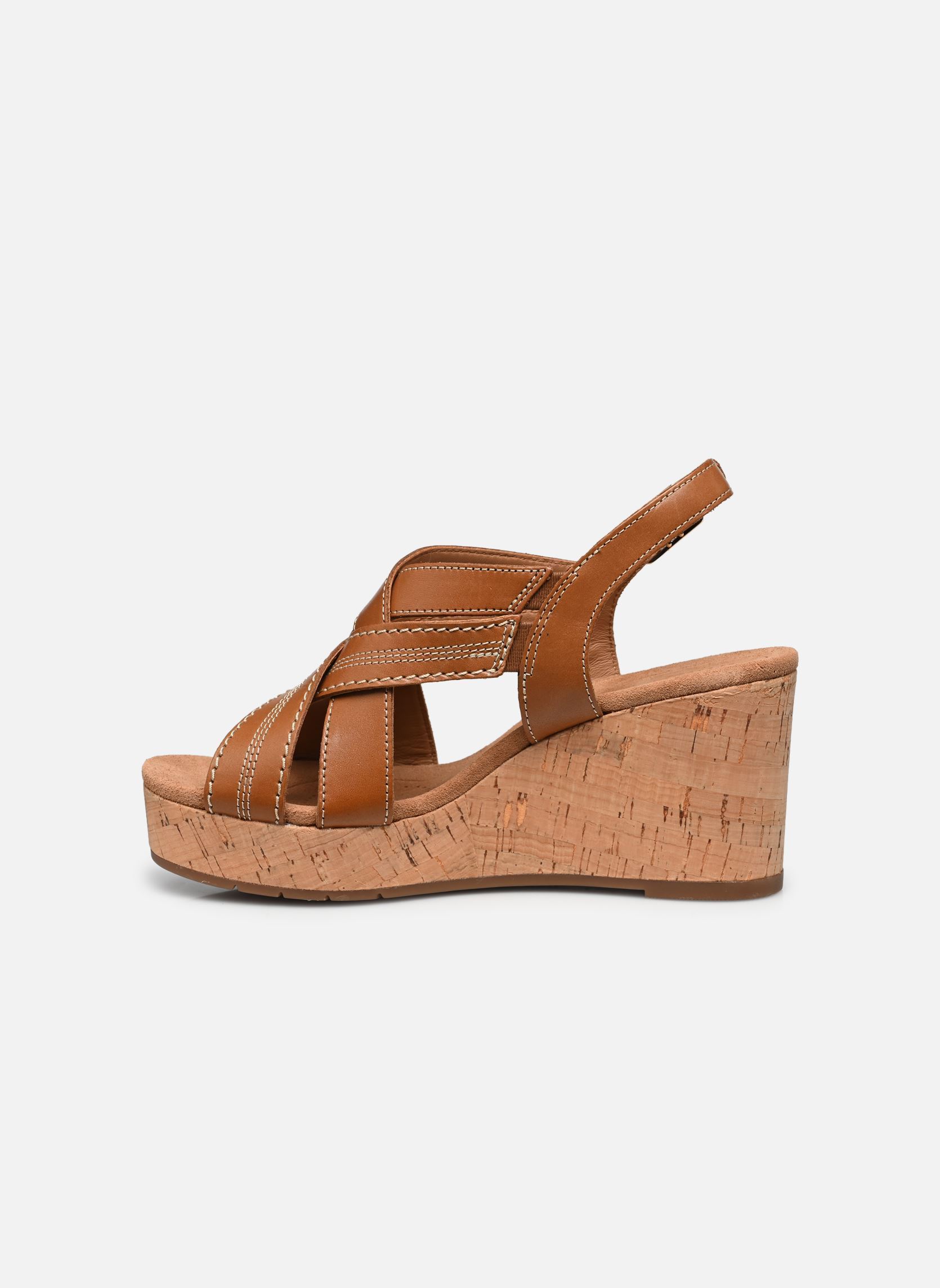 Sandales compensées et plateformes Sabina Sling femme marron Clarks Sandales compensées et plateformes Sabina Sling femme marron TAN LEATHER