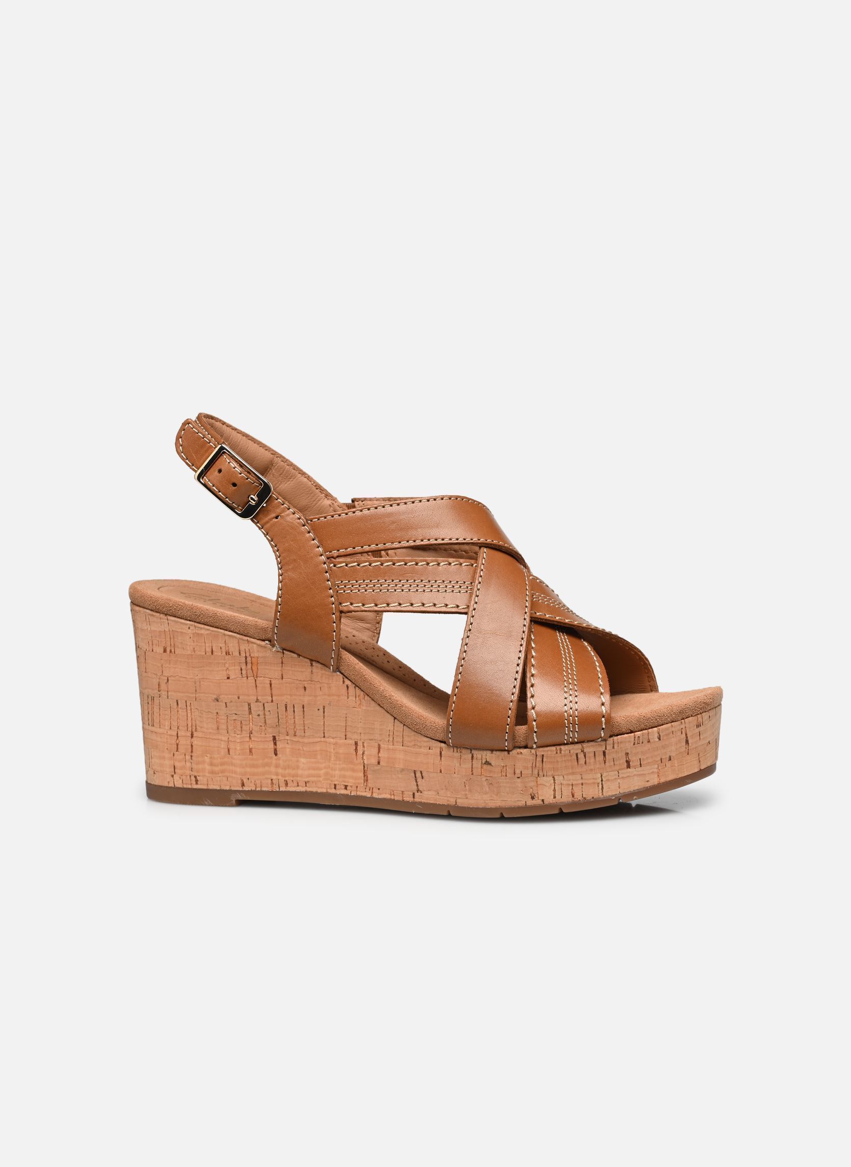 Sandales compensées et plateformes Sabina Sling femme marron Clarks Sandales compensées et plateformes Sabina Sling femme marron TAN LEATHER