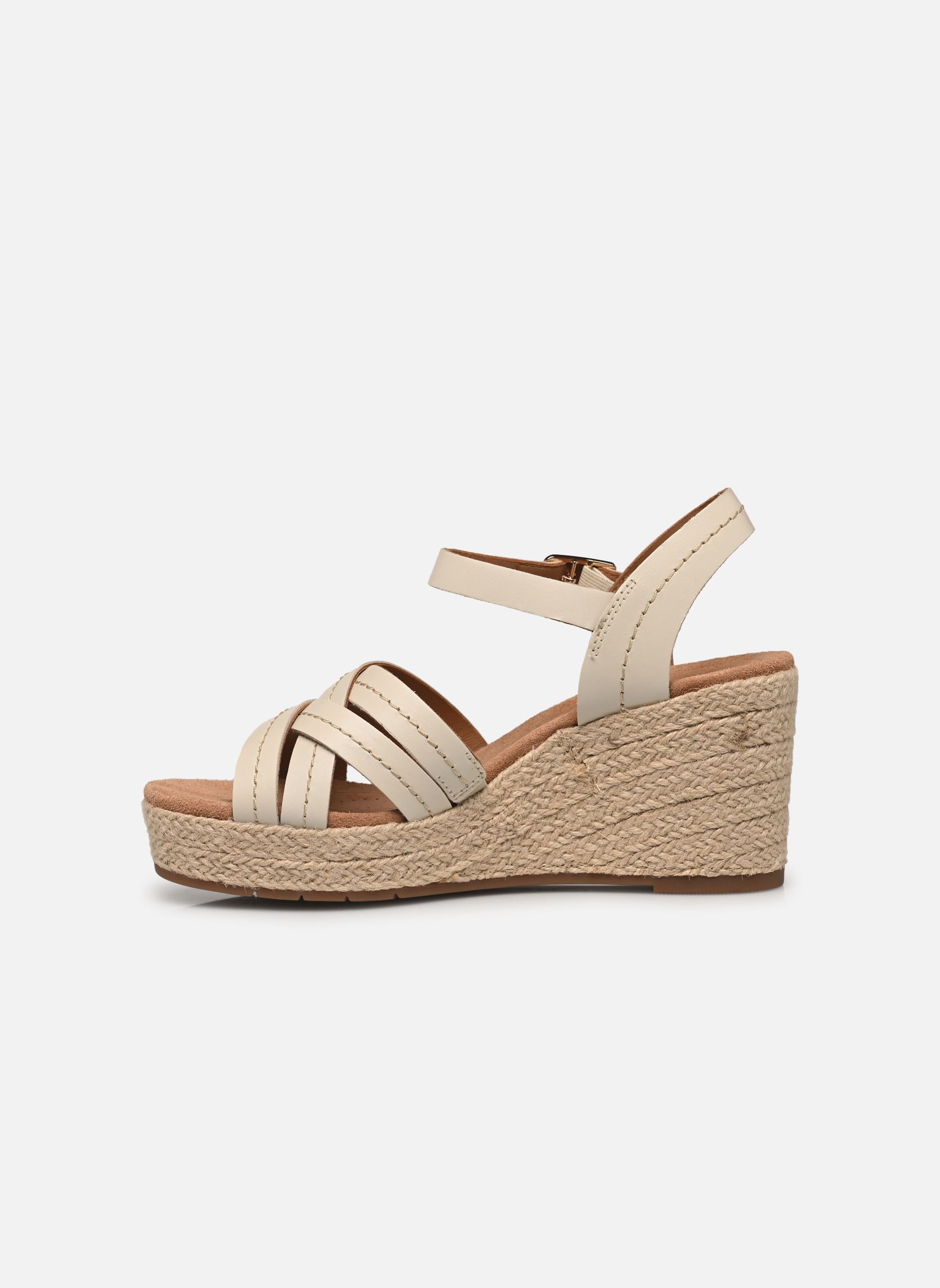 Sandali con zeppa e plateau Sabina Strap donna beige Clarks Sandali con zeppa e plateau Sabina Strap donna beige CREAM LEATHER