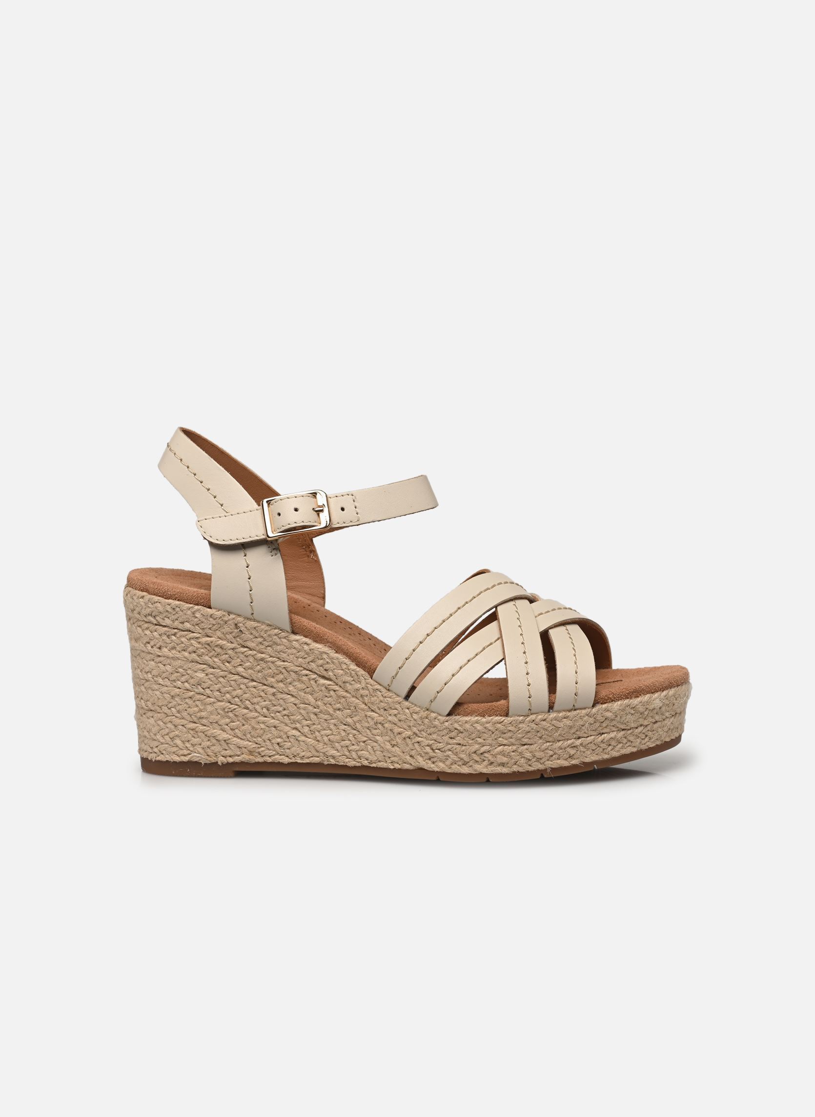 Sandali con zeppa e plateau Sabina Strap donna beige Clarks Sandali con zeppa e plateau Sabina Strap donna beige CREAM LEATHER