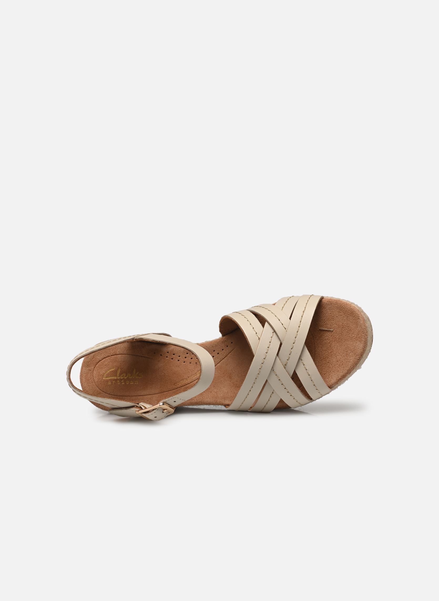 Sandali con zeppa e plateau Sabina Strap donna beige Clarks Sandali con zeppa e plateau Sabina Strap donna beige CREAM LEATHER