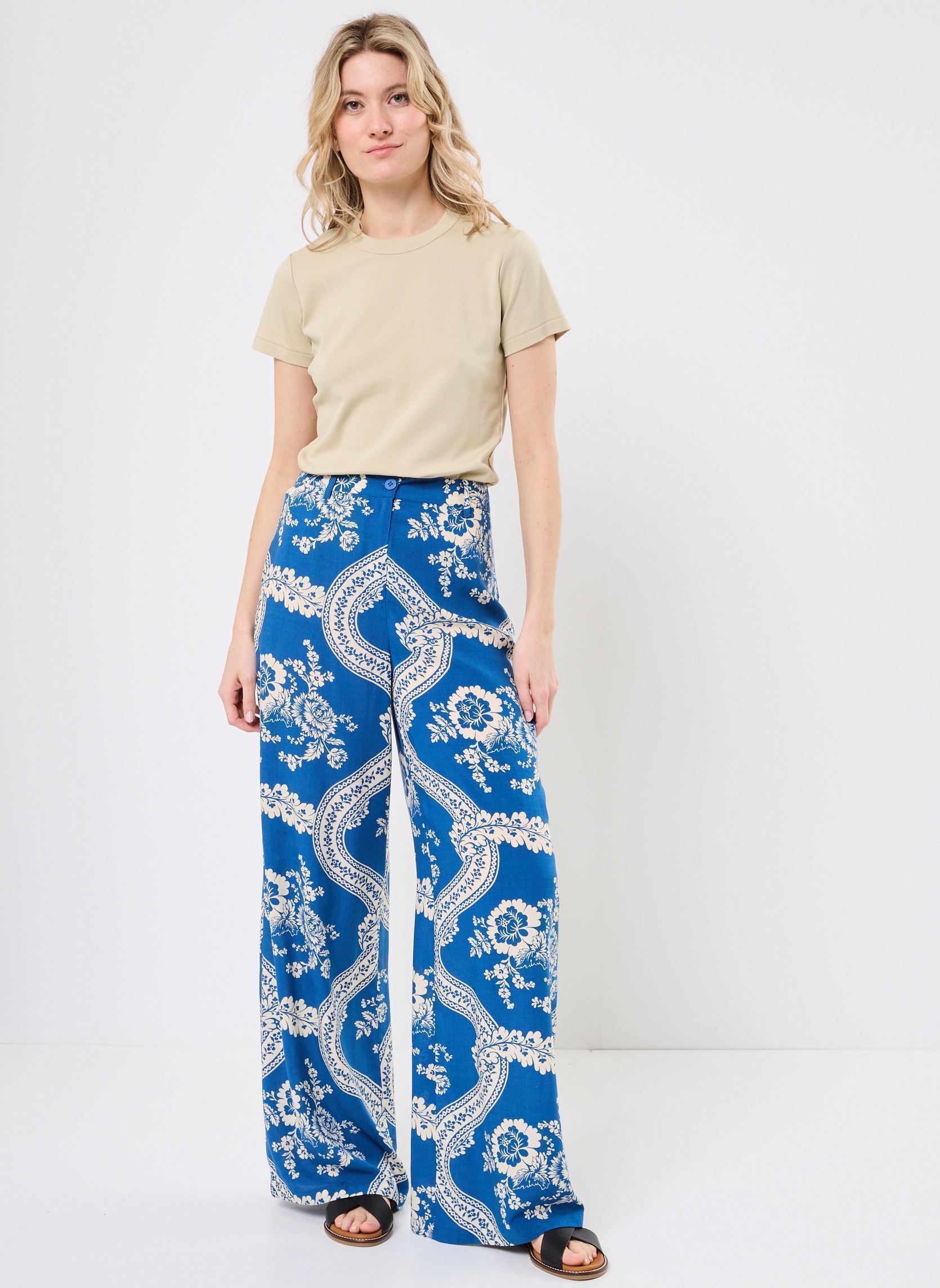 Pantalons droit PIERRE femme bleu Jolie Jolie Petite Mendigote Pantalons droit PIERRE femme bleu LAC