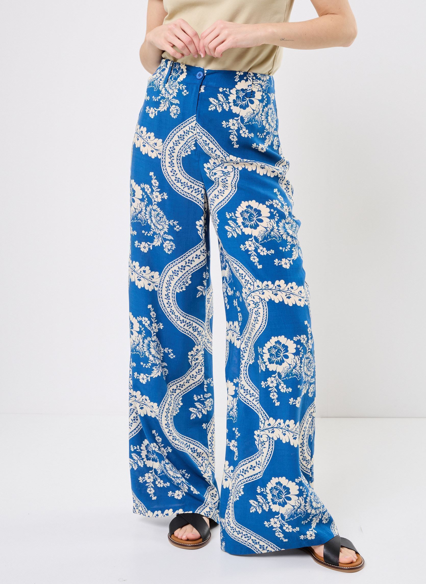 Pantalons droit PIERRE femme bleu Jolie Jolie Petite Mendigote Pantalons droit PIERRE femme bleu LAC