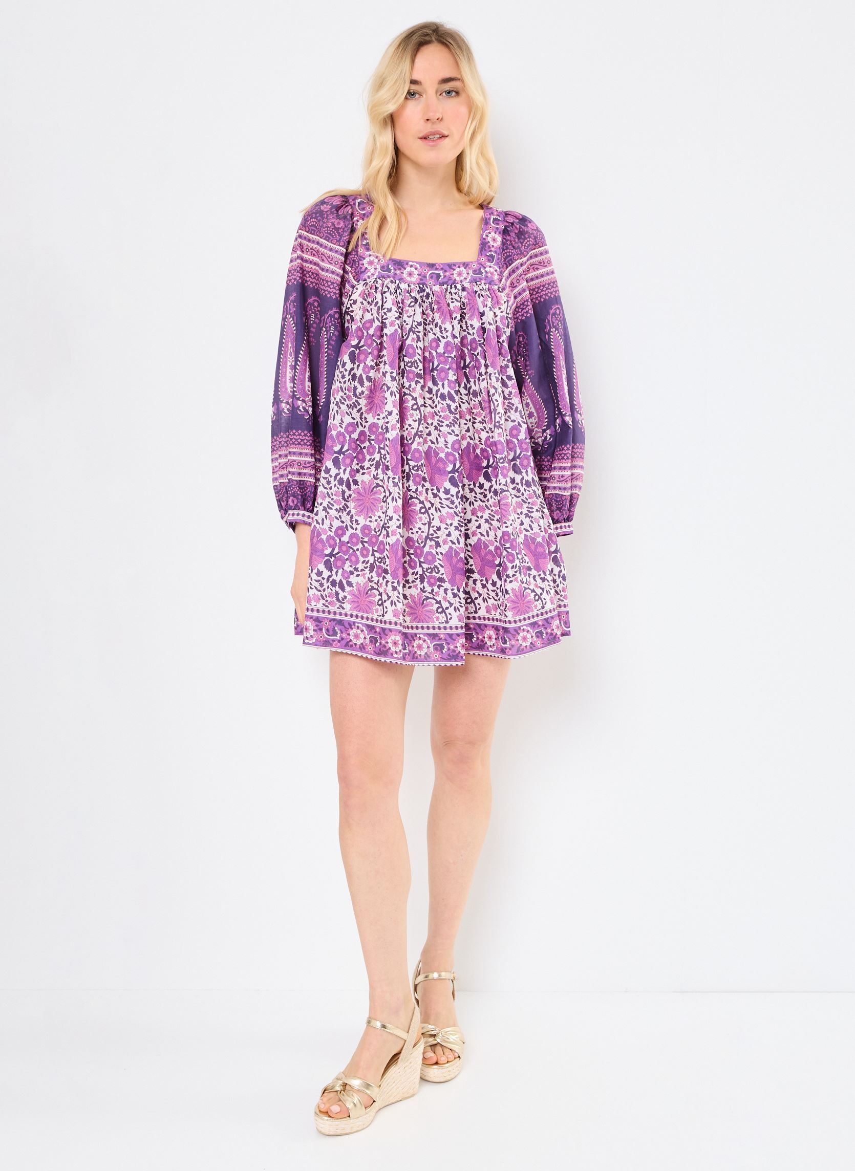 Kleider RABBA damen violett Jolie Jolie Petite Mendigote Kleider RABBA damen violett JACINTHE