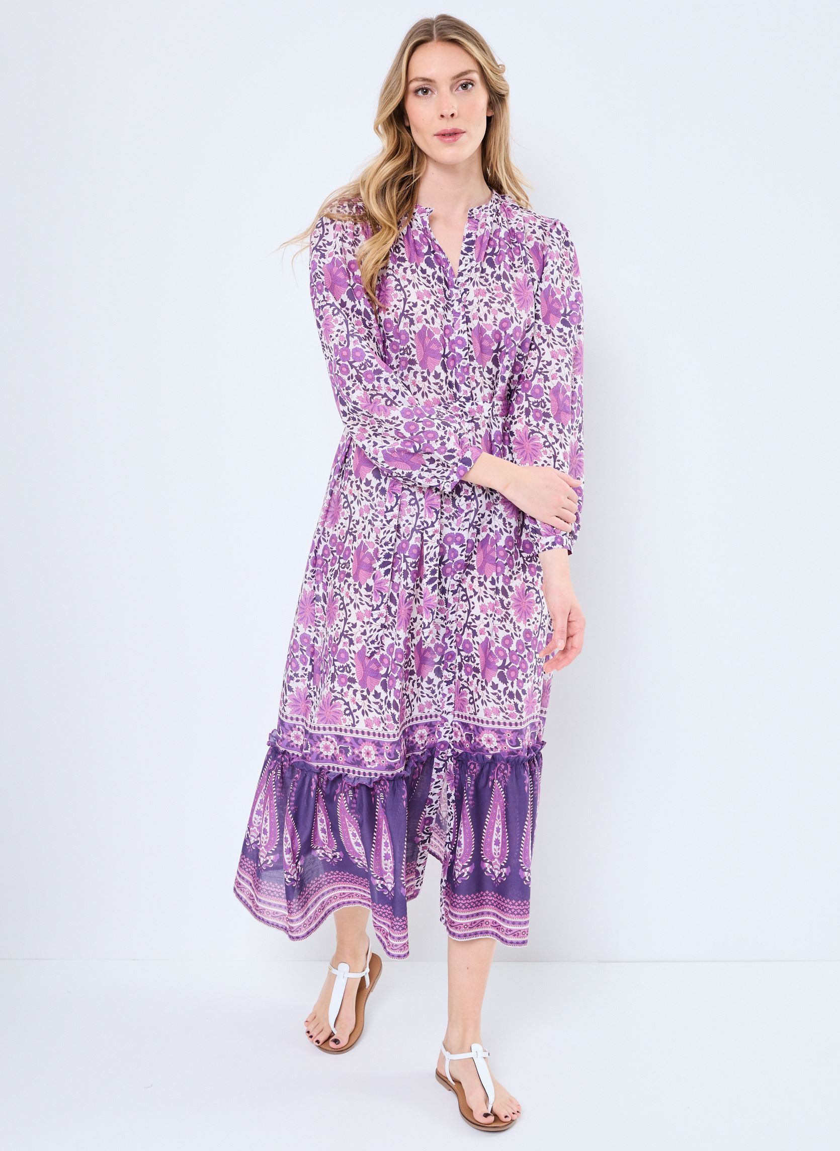 Robes longues RAMIRA femme violet Jolie Jolie Petite Mendigote Robes longues RAMIRA femme violet Jacinthe