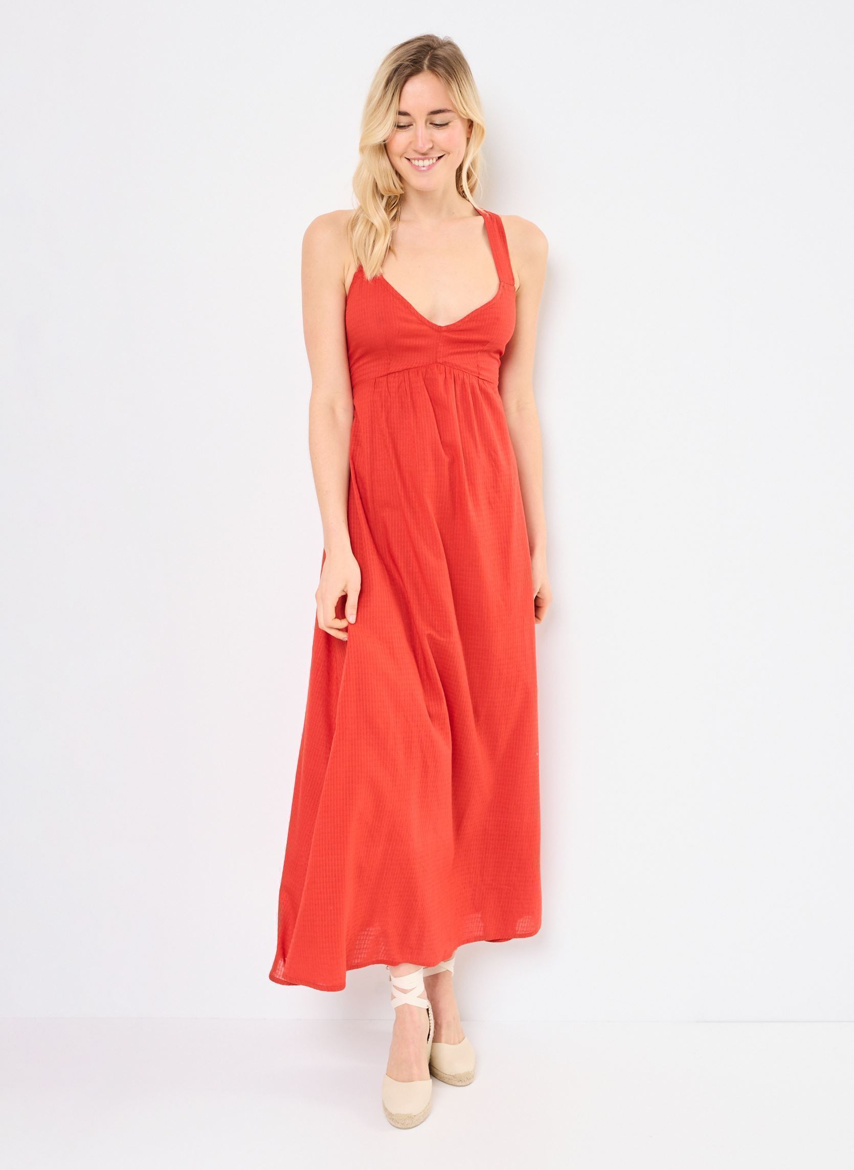 Robes longues RINA femme rouge Jolie Jolie Petite Mendigote Robes longues RINA femme rouge FRAISE