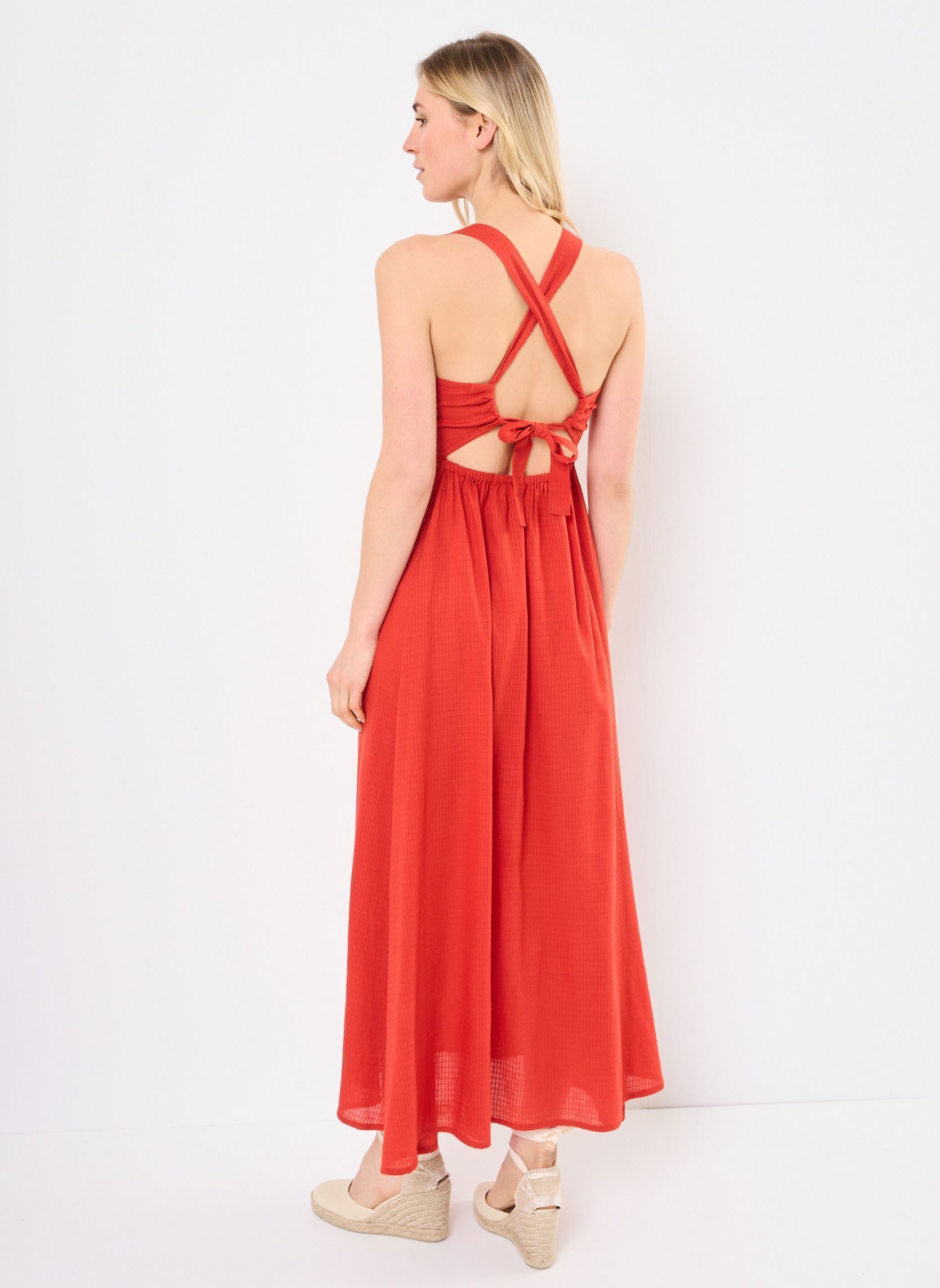 Robes longues RINA femme rouge Jolie Jolie Petite Mendigote Robes longues RINA femme rouge FRAISE