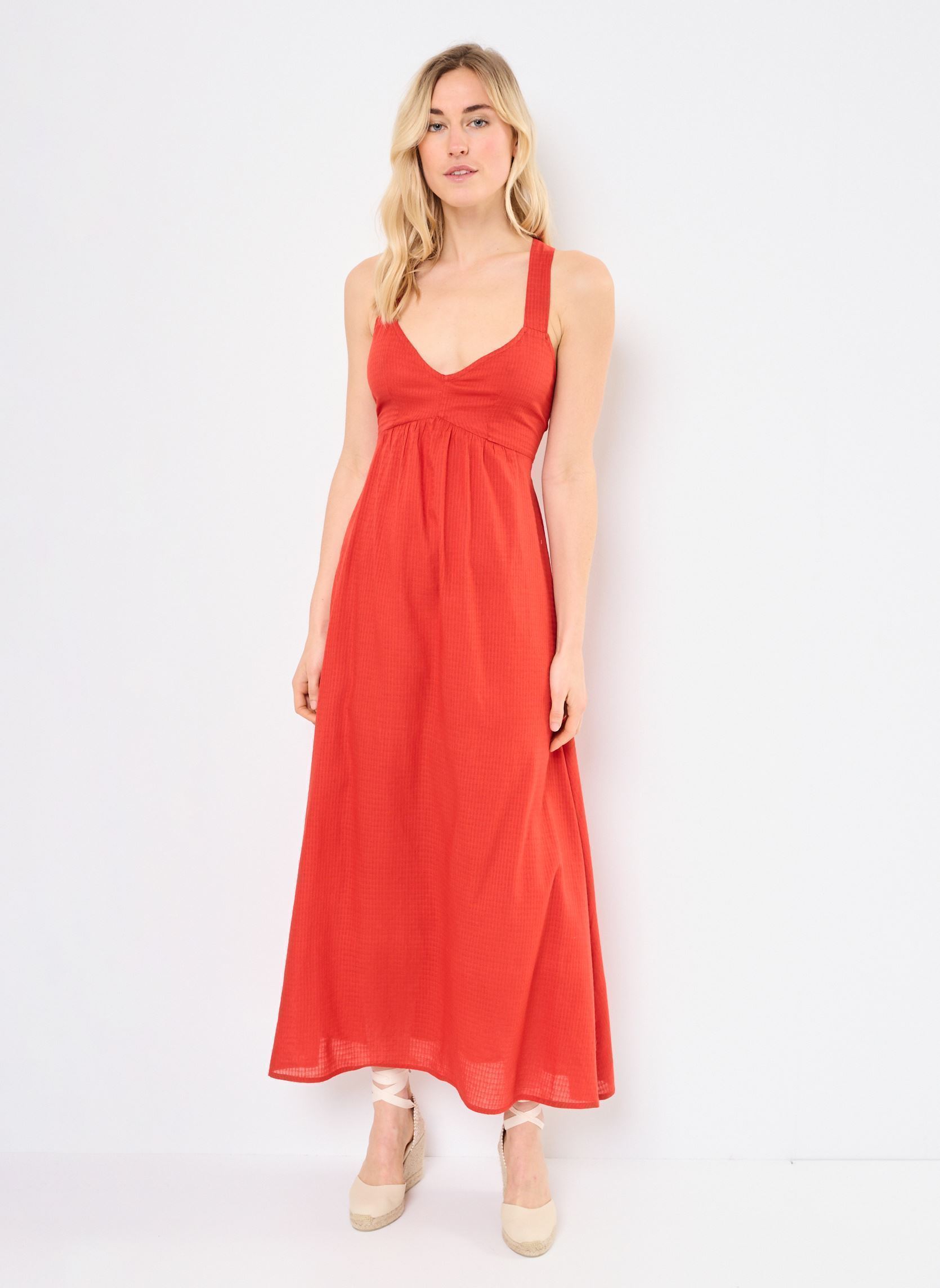 Robes longues RINA femme rouge Jolie Jolie Petite Mendigote Robes longues RINA femme rouge FRAISE