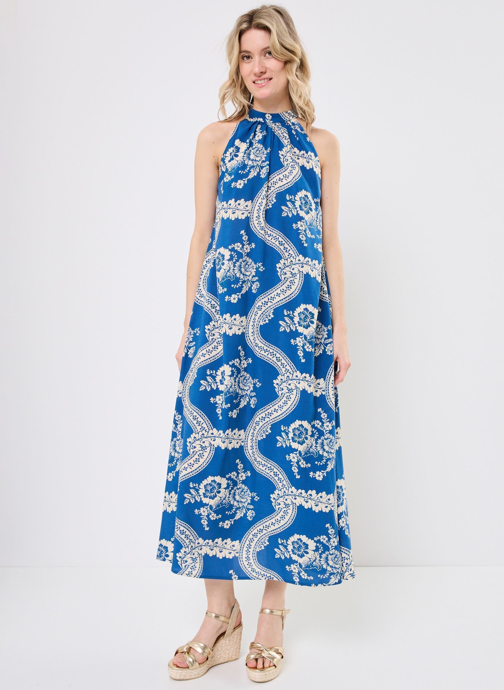 Robes longues RIYU femme bleu Jolie Jolie Petite Mendigote Robes longues RIYU femme bleu Lac