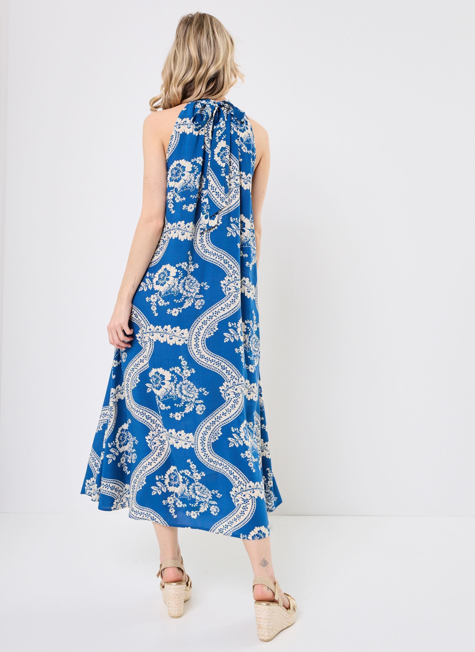 Robes longues RIYU femme bleu Jolie Jolie Petite Mendigote Robes longues RIYU femme bleu Lac