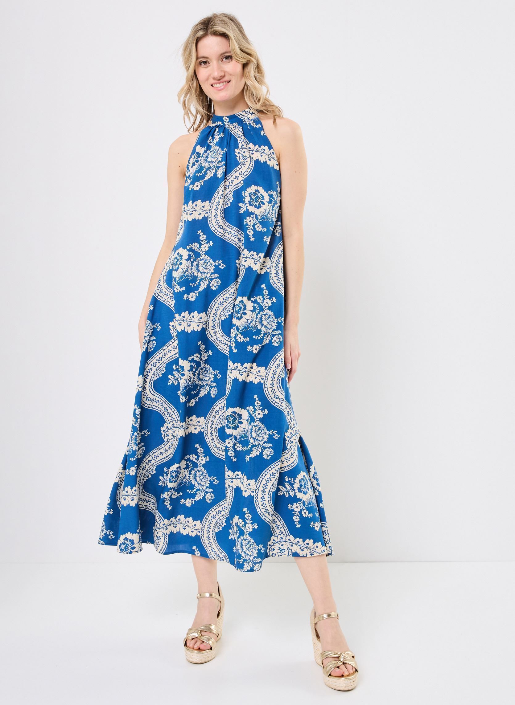 Robes longues RIYU femme bleu Jolie Jolie Petite Mendigote Robes longues RIYU femme bleu Lac
