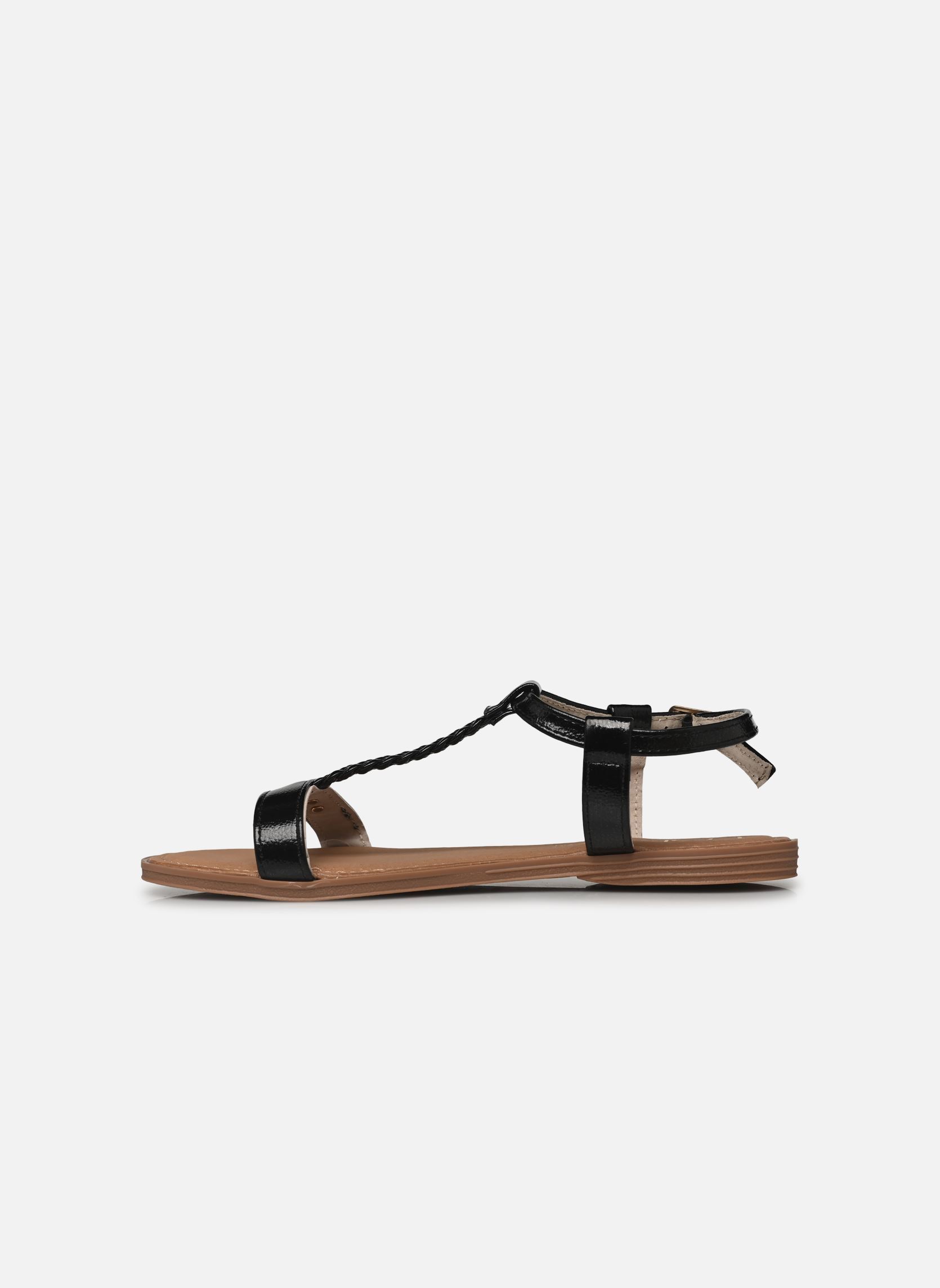 Flache Sandalen LIE damen schwarz LPB -LES PETITES BOMBES Flache Sandalen LIE damen schwarz Ebene metal
