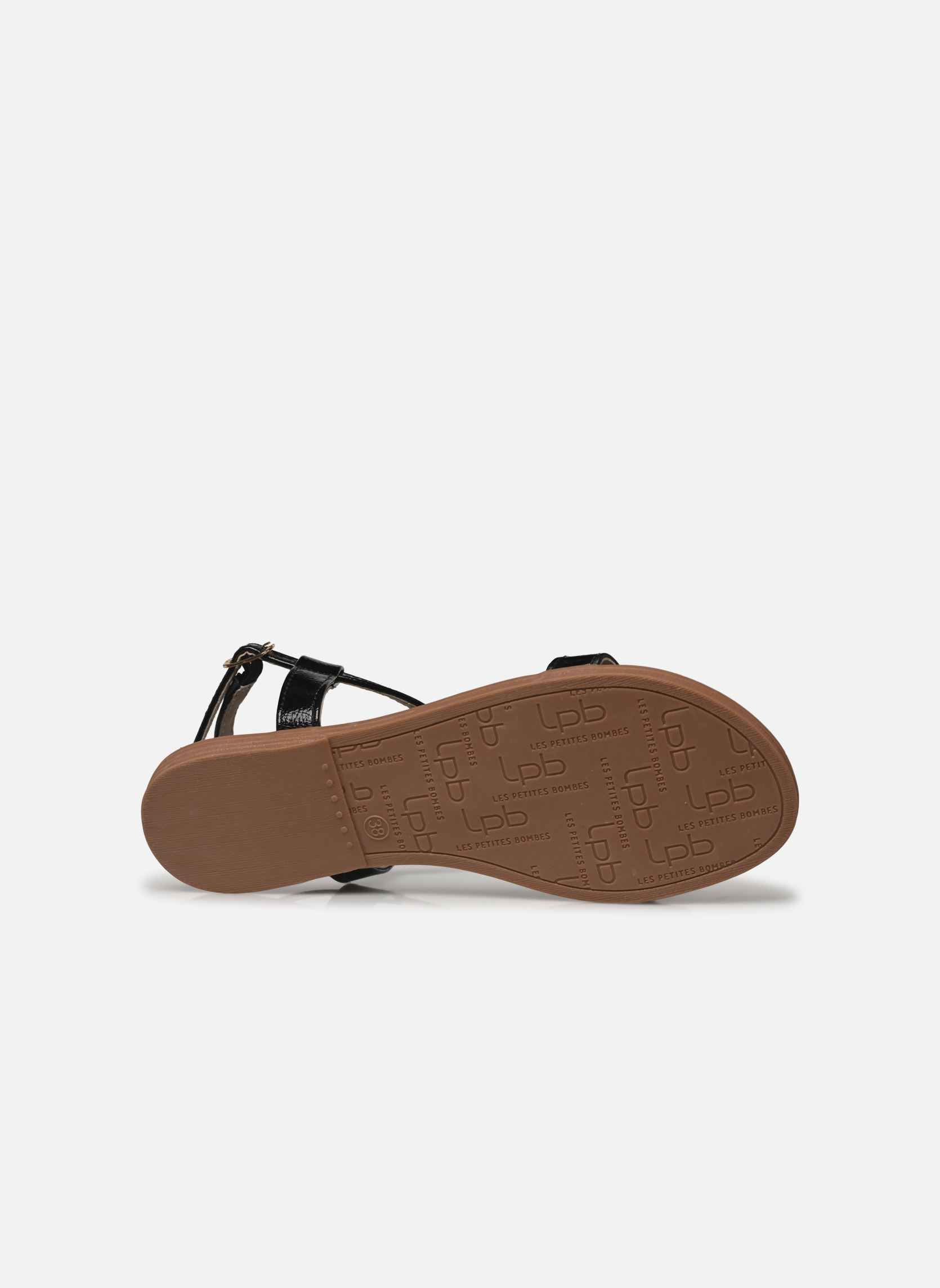 Flache Sandalen LIE damen schwarz LPB -LES PETITES BOMBES Flache Sandalen LIE damen schwarz Ebene metal