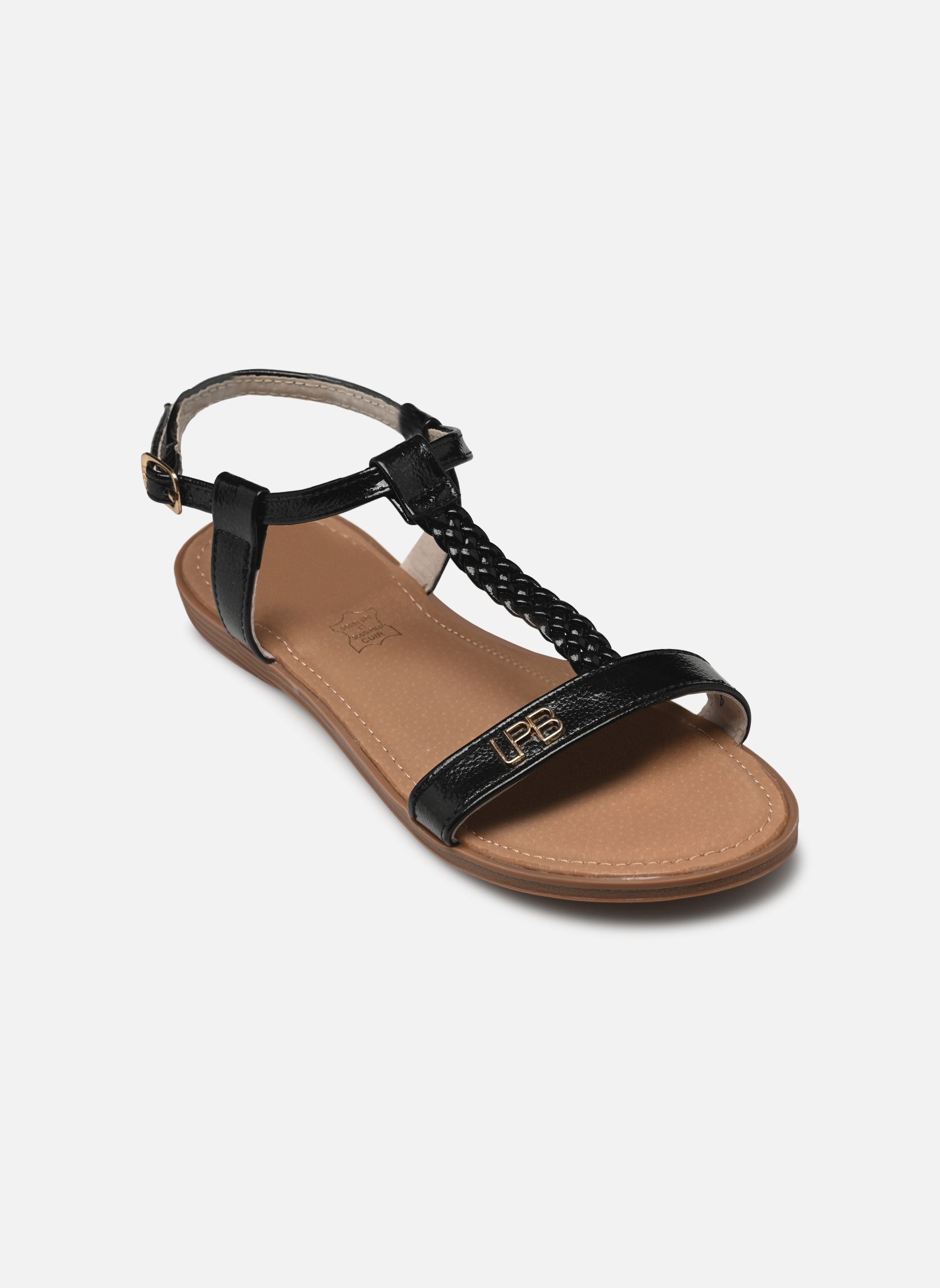 Flache Sandalen LIE damen schwarz LPB -LES PETITES BOMBES Flache Sandalen LIE damen schwarz Ebene metal