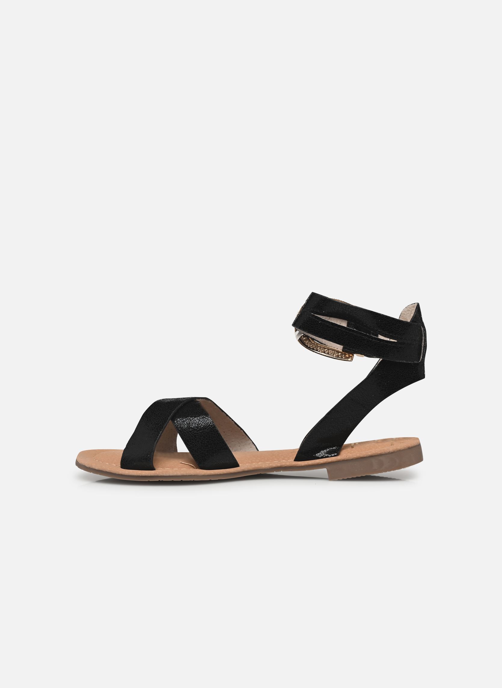 Sandalias planas LENA mujer negro LPB -LES PETITES BOMBES Sandalias planas LENA mujer negro Noir Metal