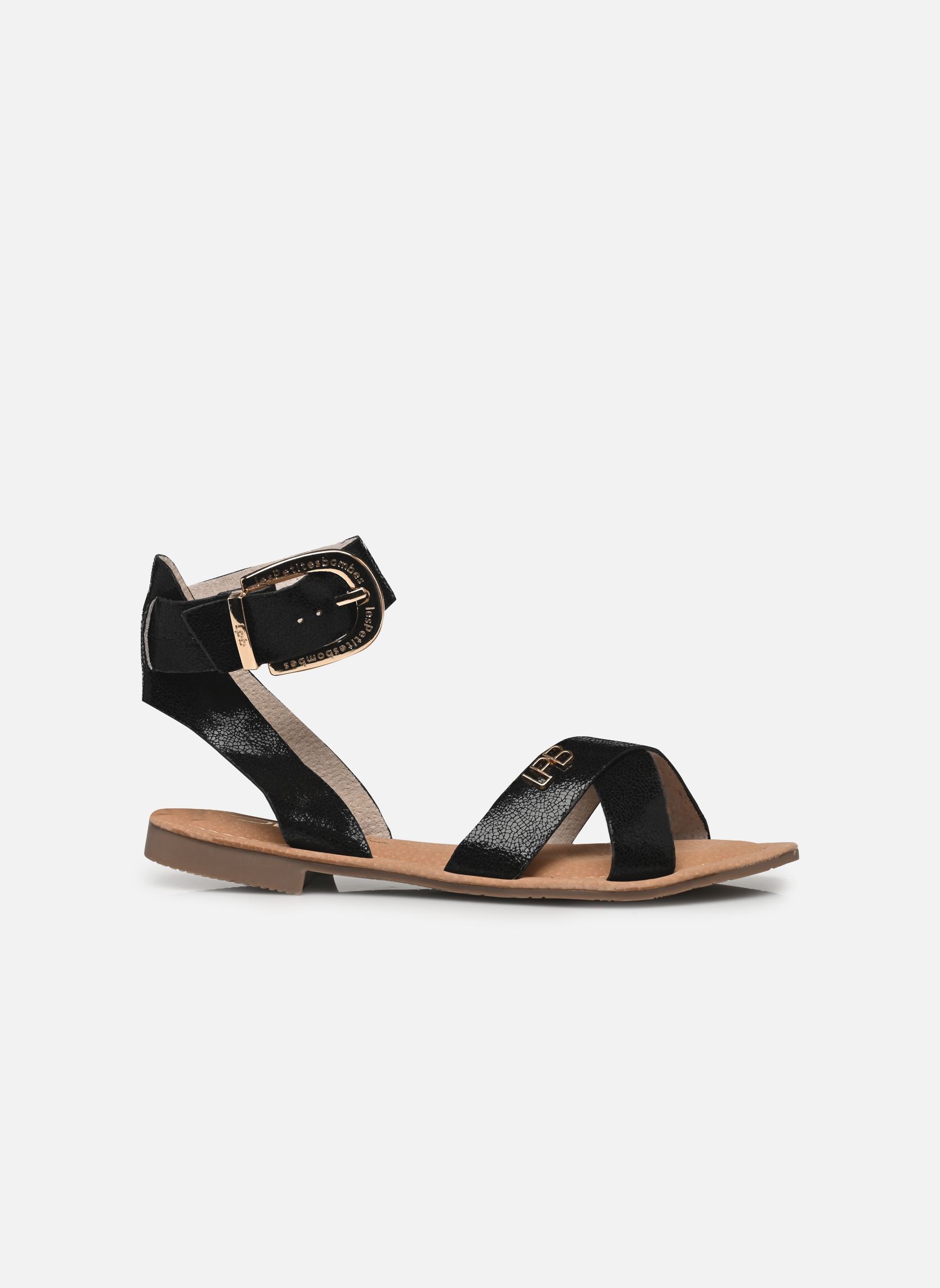 Sandalias planas LENA mujer negro LPB -LES PETITES BOMBES Sandalias planas LENA mujer negro Noir Metal