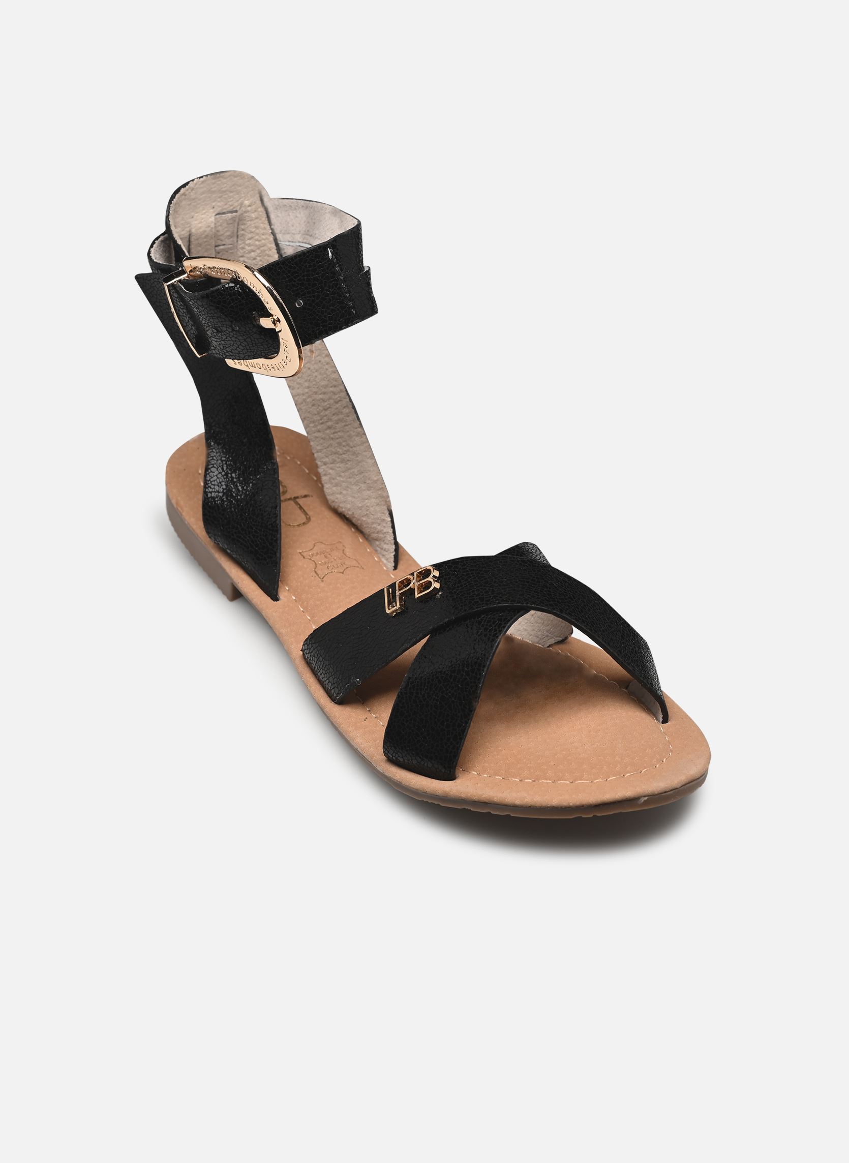 Sandalias planas LENA mujer negro LPB -LES PETITES BOMBES Sandalias planas LENA mujer negro Noir Metal