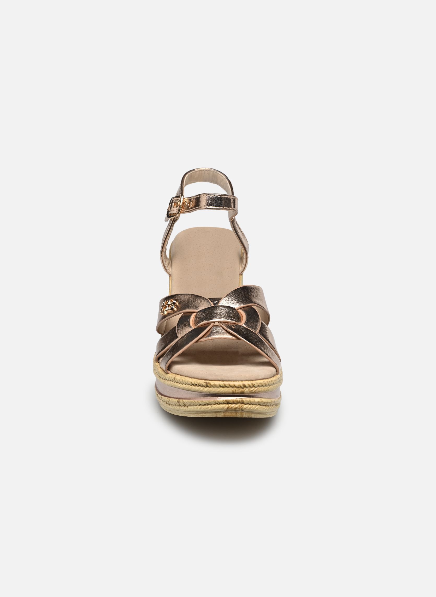 Sandalen met sleehak en plateau LEANA dames goud en brons LPB -LES PETITES BOMBES Sandalen met sleehak en plateau LEANA dames goud en brons Champagne metal