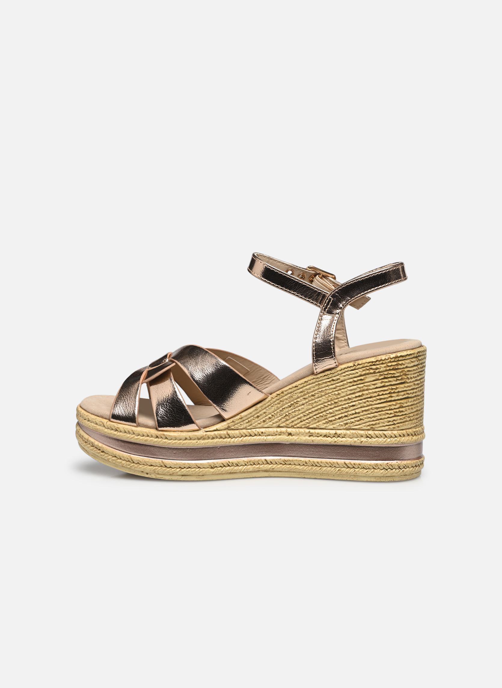 Sandalen met sleehak en plateau LEANA dames goud en brons LPB -LES PETITES BOMBES Sandalen met sleehak en plateau LEANA dames goud en brons Champagne metal