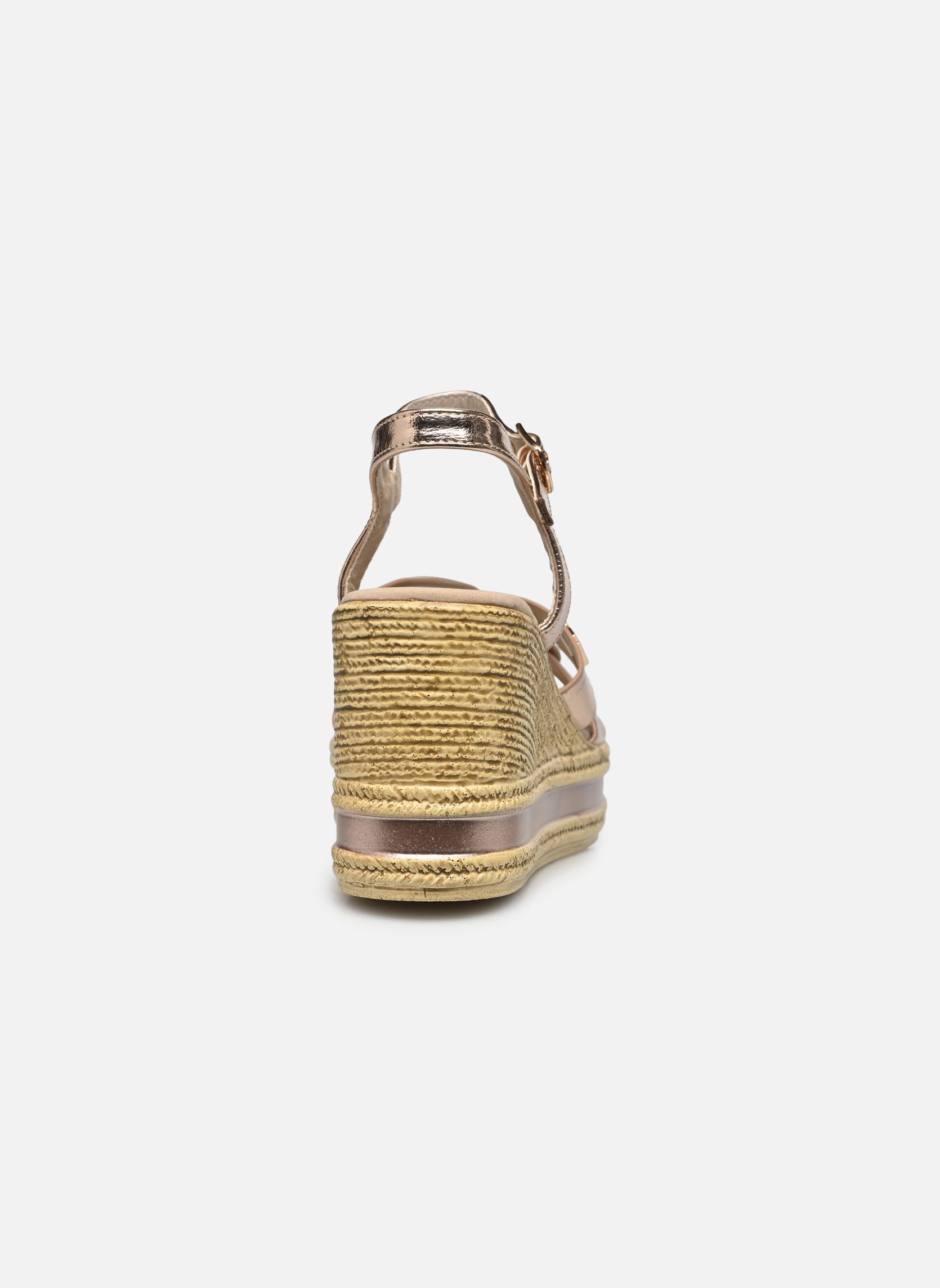 Sandalen met sleehak en plateau LEANA dames goud en brons LPB -LES PETITES BOMBES Sandalen met sleehak en plateau LEANA dames goud en brons Champagne metal