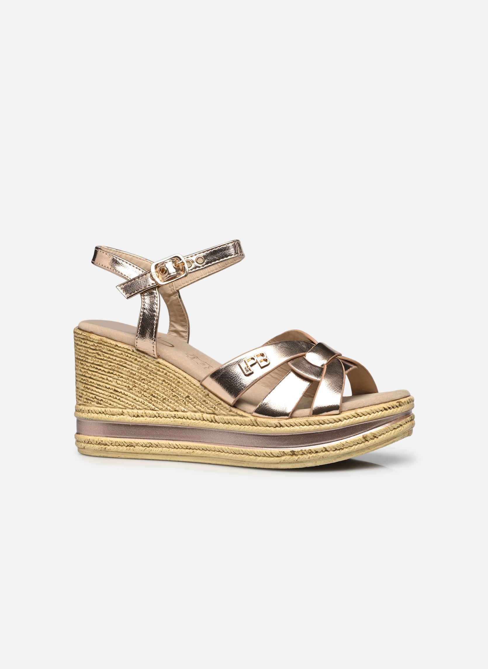 Sandalen met sleehak en plateau LEANA dames goud en brons LPB -LES PETITES BOMBES Sandalen met sleehak en plateau LEANA dames goud en brons Champagne metal