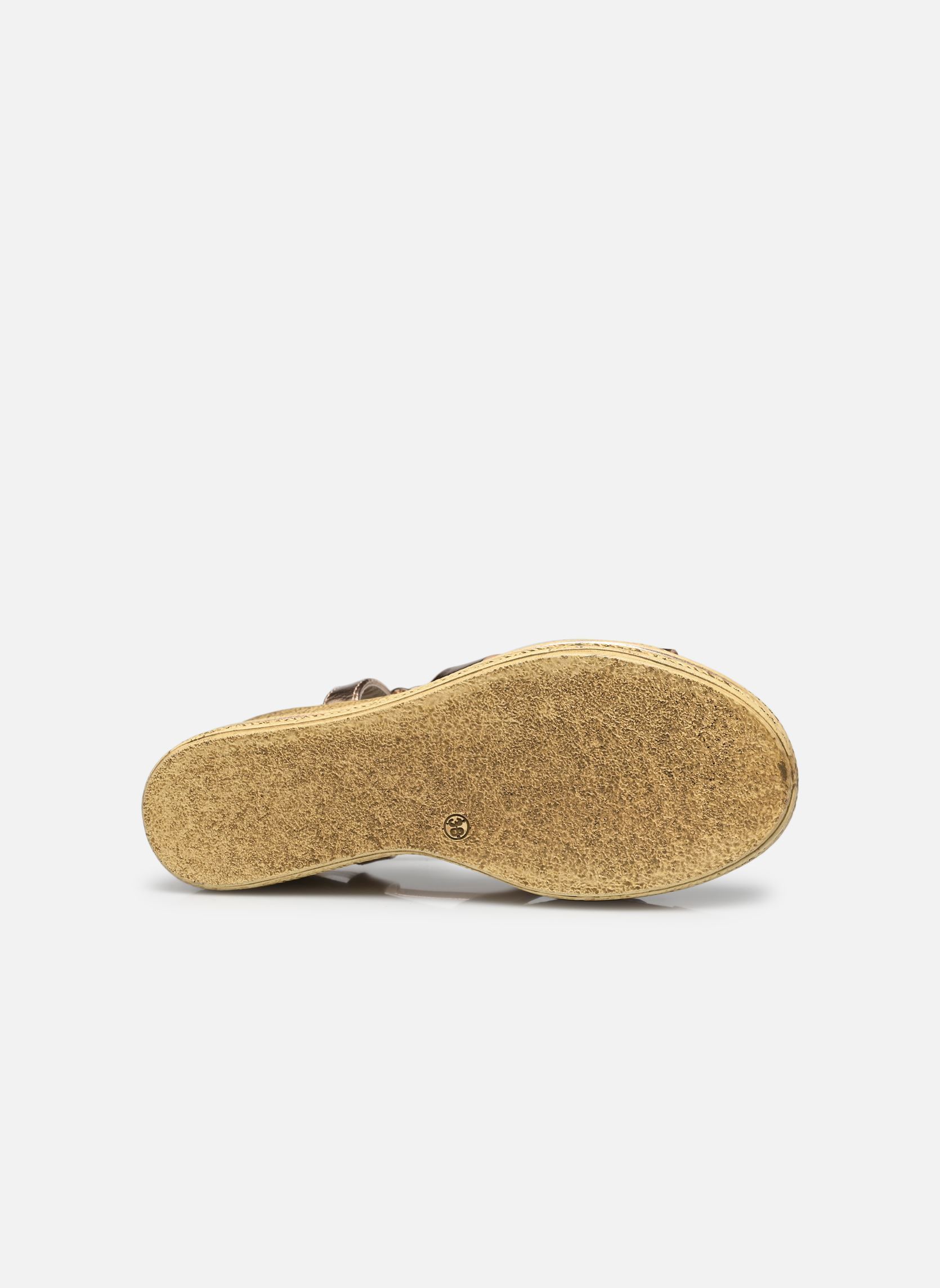 Sandalen met sleehak en plateau LEANA dames goud en brons LPB -LES PETITES BOMBES Sandalen met sleehak en plateau LEANA dames goud en brons Champagne metal