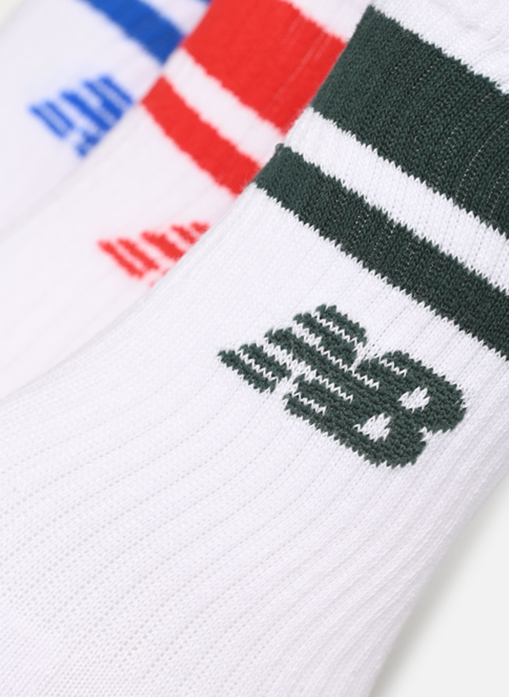 Sokken Everyday Stripe Midcalf 3 Pack wit New Balance Sokken Everyday Stripe Midcalf 3 Pack wit White