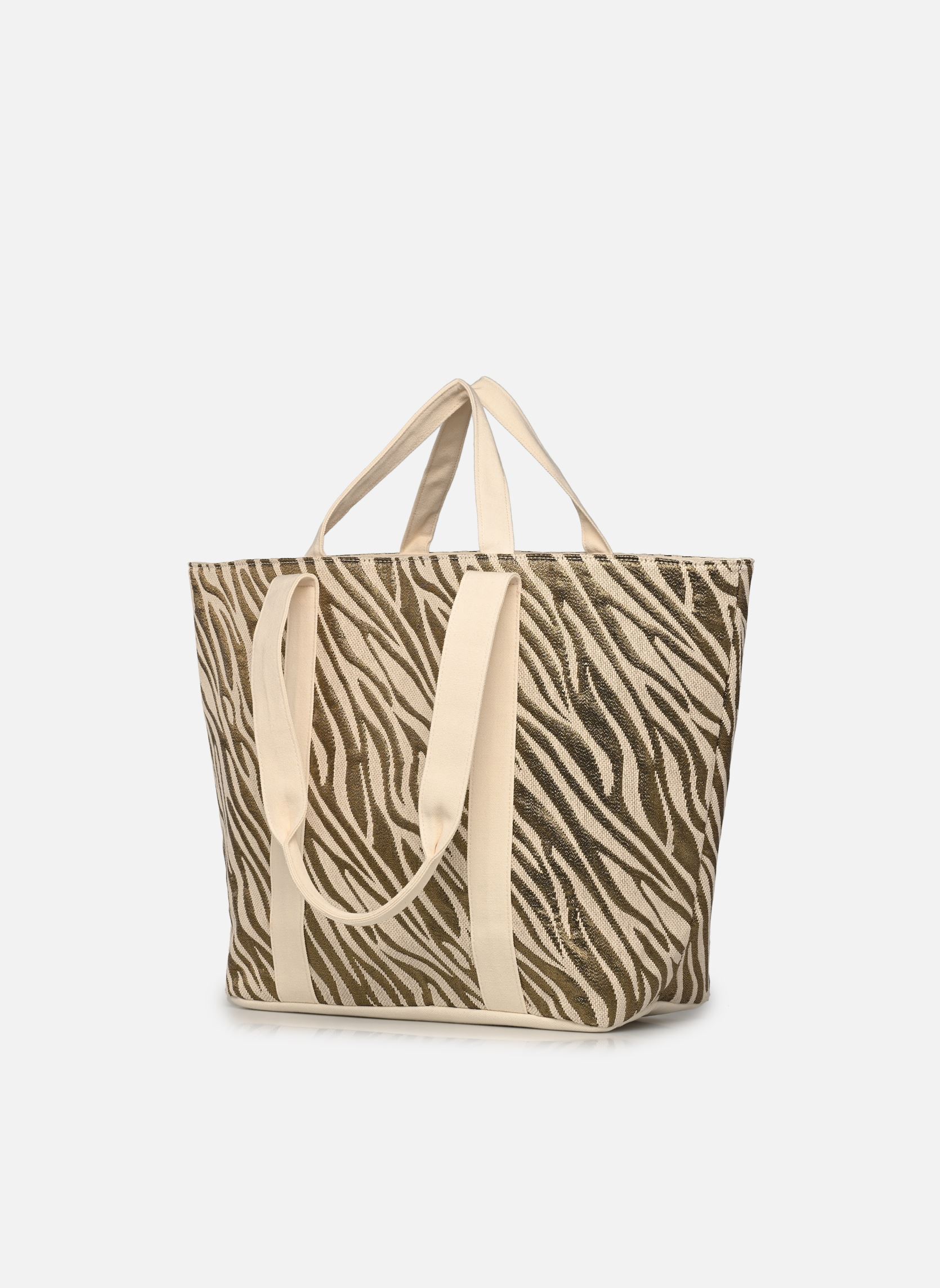 Grote winkelzak Pcparis Zebra Canvas Bag Fc dames goud en brons Pieces Grote winkelzak Pcparis Zebra Canvas Bag Fc dames goud en brons KALAMATA