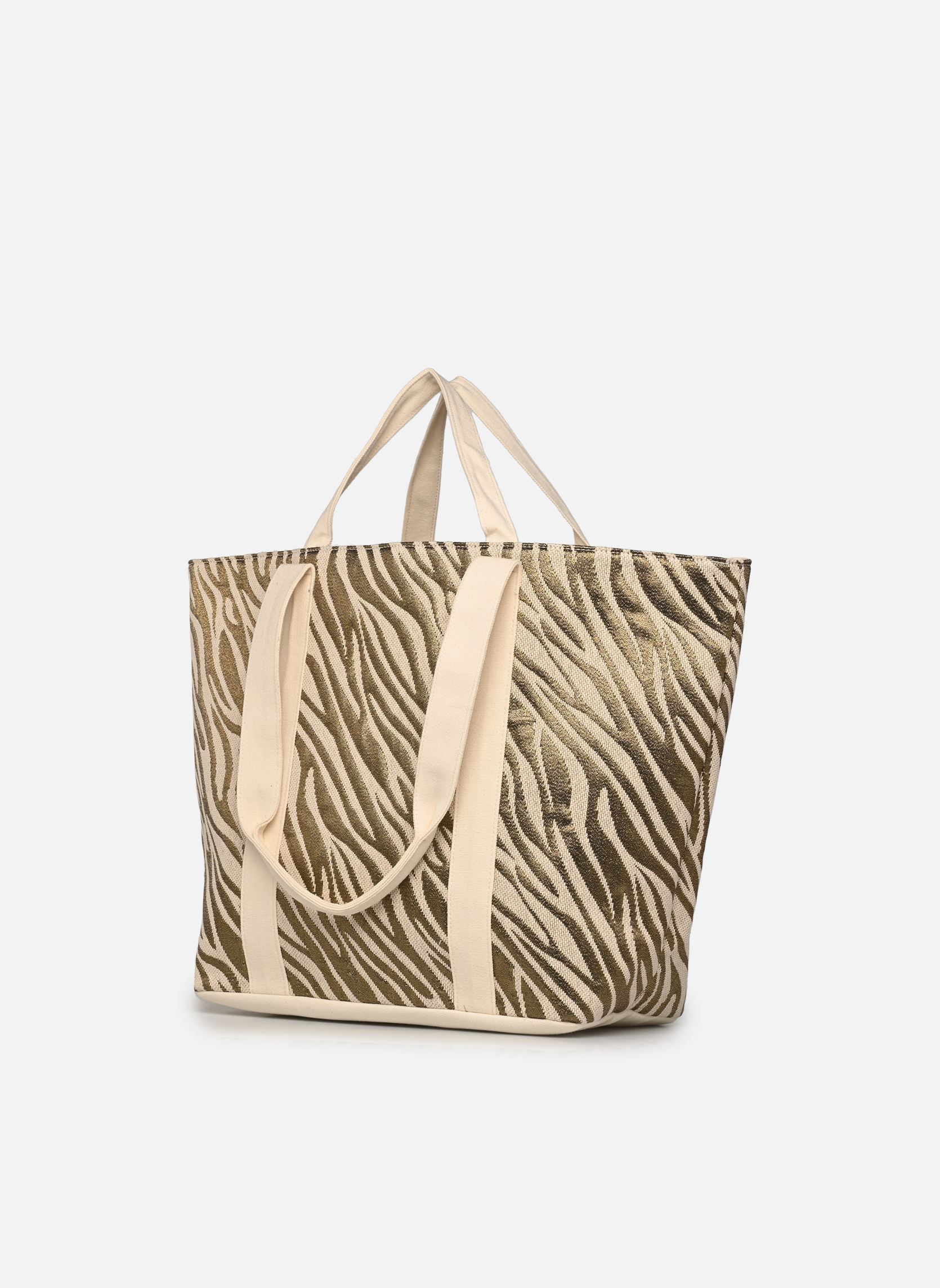 Grote winkelzak Pcparis Zebra Canvas Bag Fc dames goud en brons Pieces Grote winkelzak Pcparis Zebra Canvas Bag Fc dames goud en brons KALAMATA