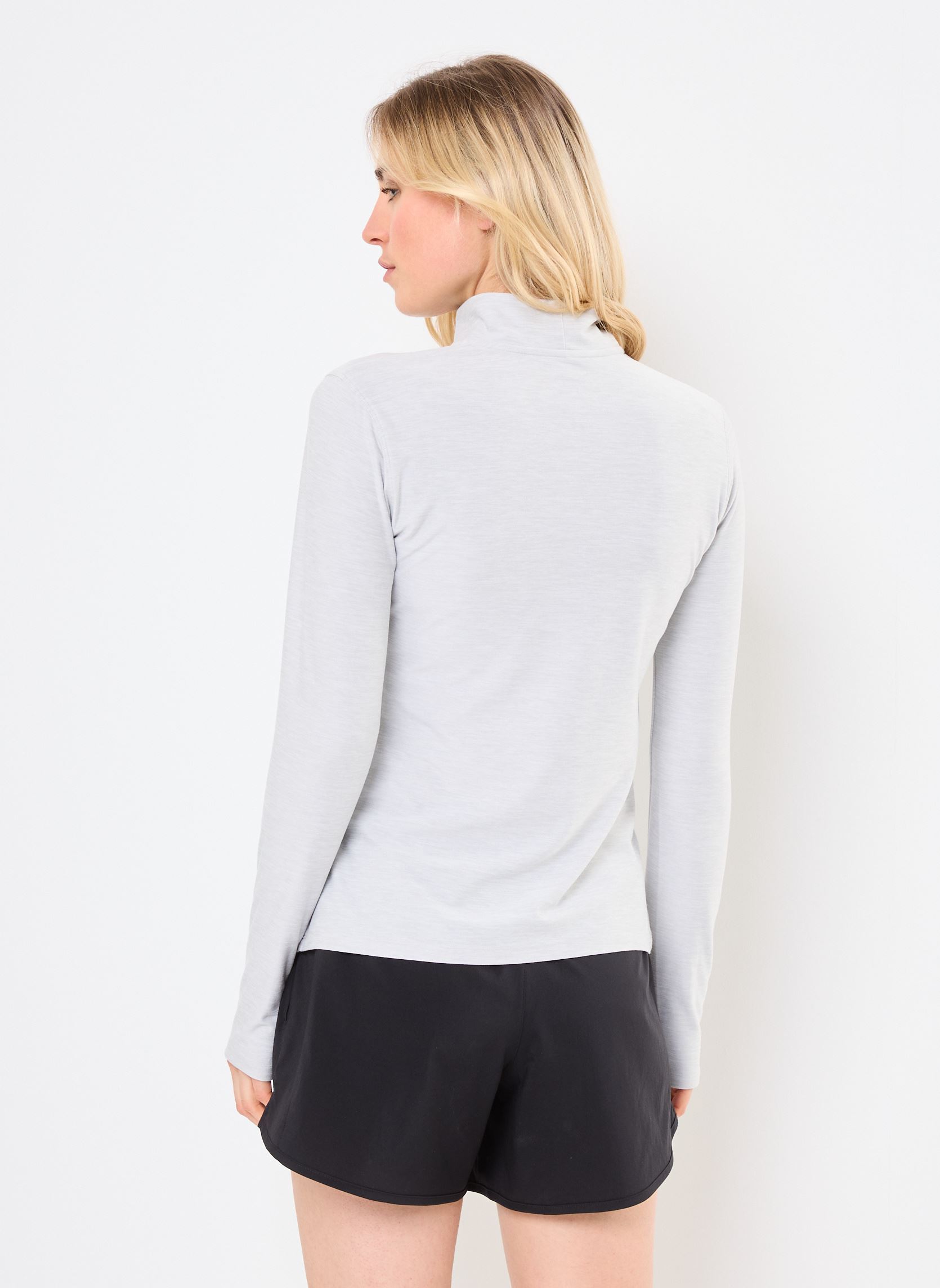 Langarm-T-Shirts Sport Essentials Space Dye Quarter Zip damen weiß New Balance Langarm-T-Shirts Sport Essentials Space Dye Quarter Zip damen weiß ASH HEATHER