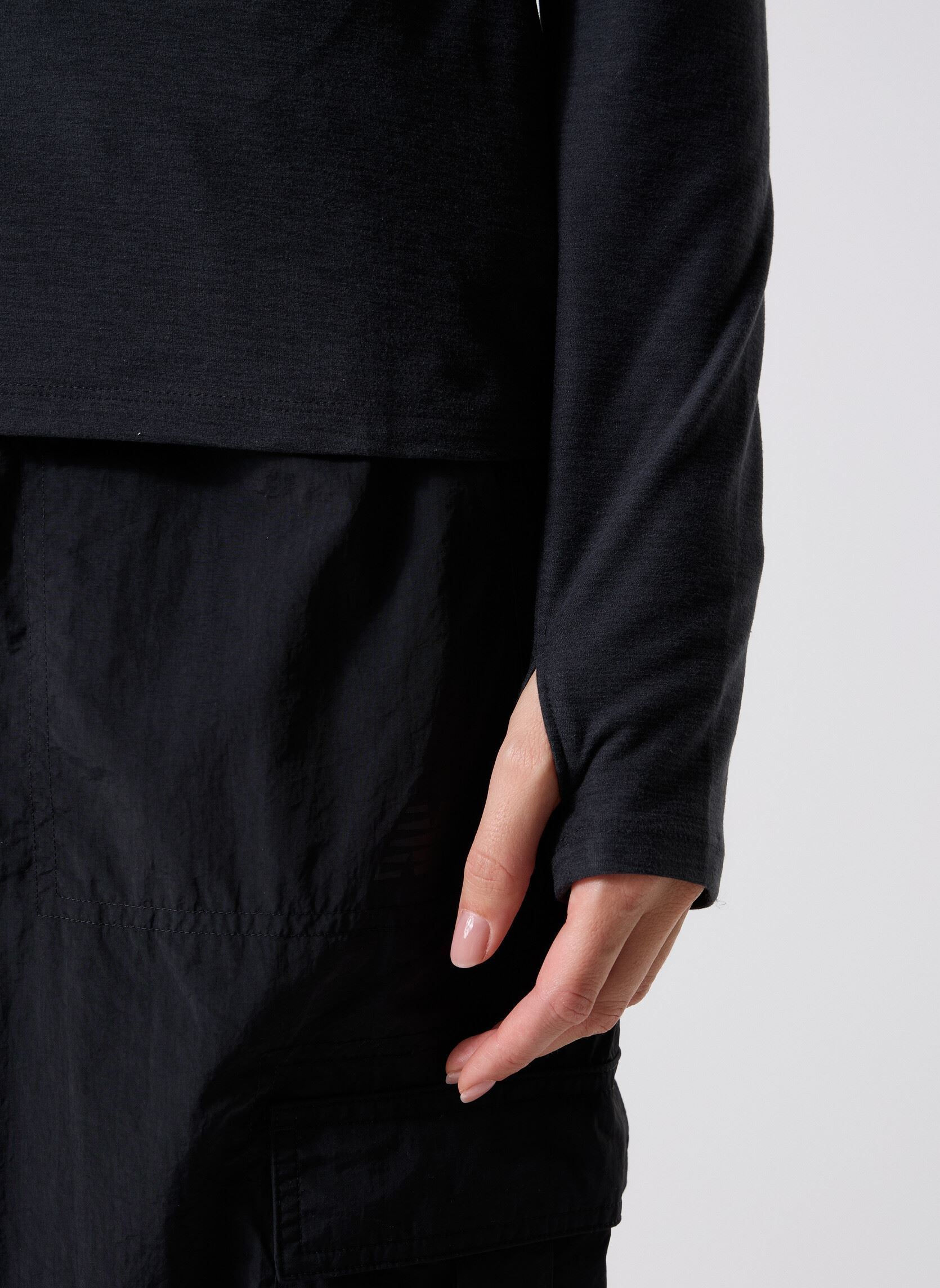 Langarm-T-Shirts Sport Essentials Space Dye Quarter Zip damen schwarz New Balance Langarm-T-Shirts Sport Essentials Space Dye Quarter Zip damen schwarz BLACK HEATHER