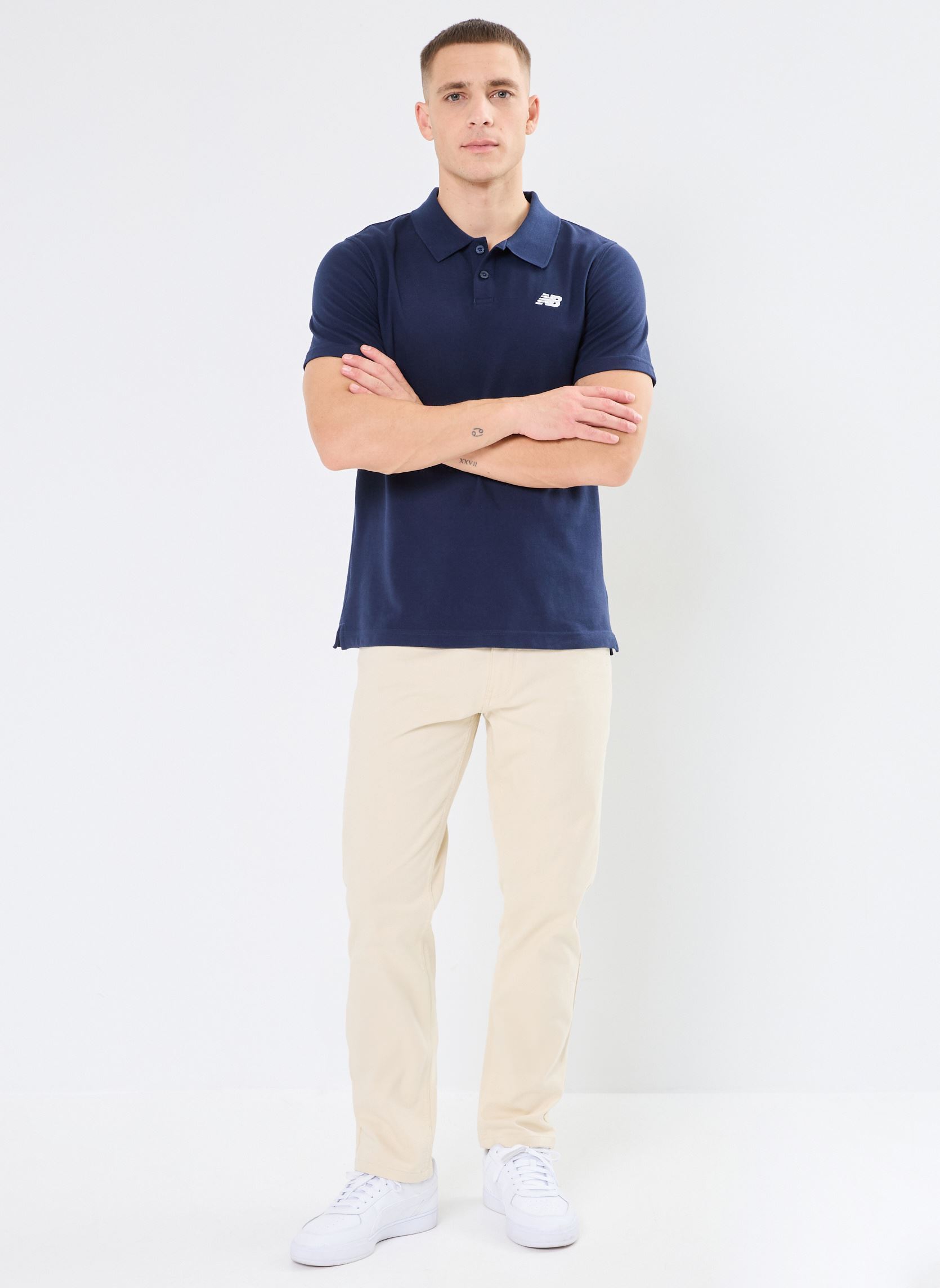 Polos manches courtes Cotton Pique Polo homme bleu New Balance Polos manches courtes Cotton Pique Polo homme bleu NB navy