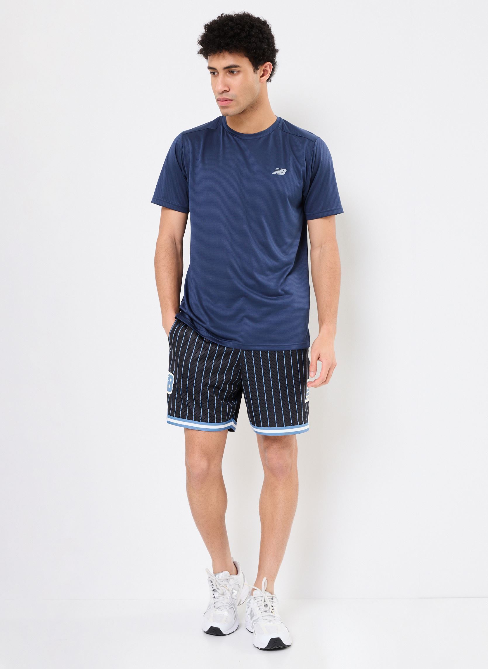 Sportshorts Printed Mesh Short heren zwart New Balance Sportshorts Printed Mesh Short heren zwart BLACK