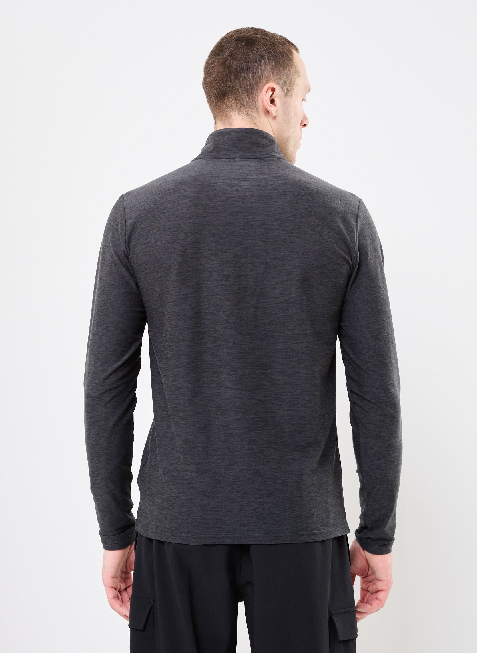 Tee-shirts manches longues Space Dye 1/4 Zip homme gris New Balance Tee-shirts manches longues Space Dye 1/4 Zip homme gris Black Heather