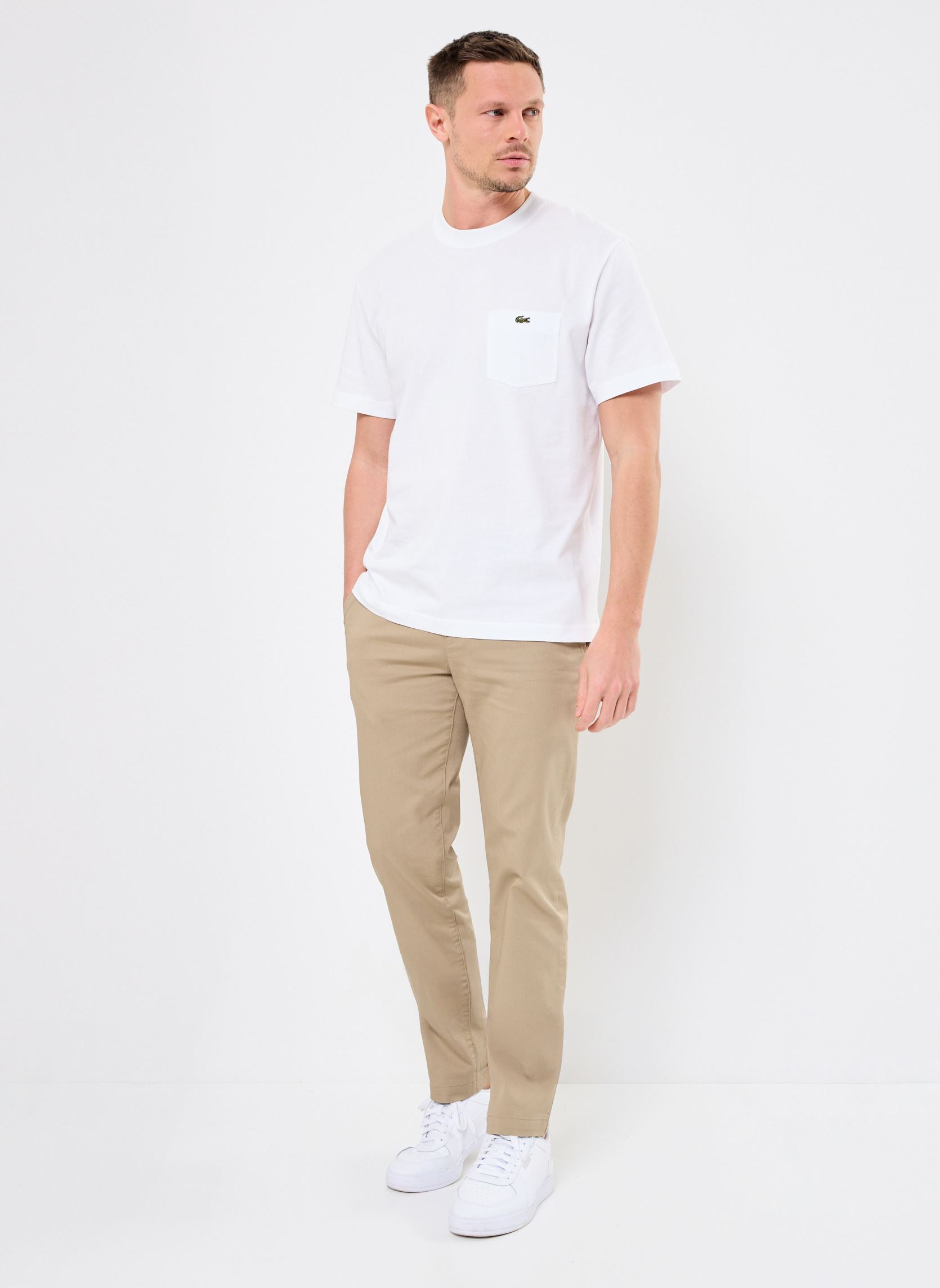 Pantalons droits Pantalon Lacoste HH3463 homme beige Lacoste Pantalons droits Pantalon Lacoste HH3463 homme beige LION