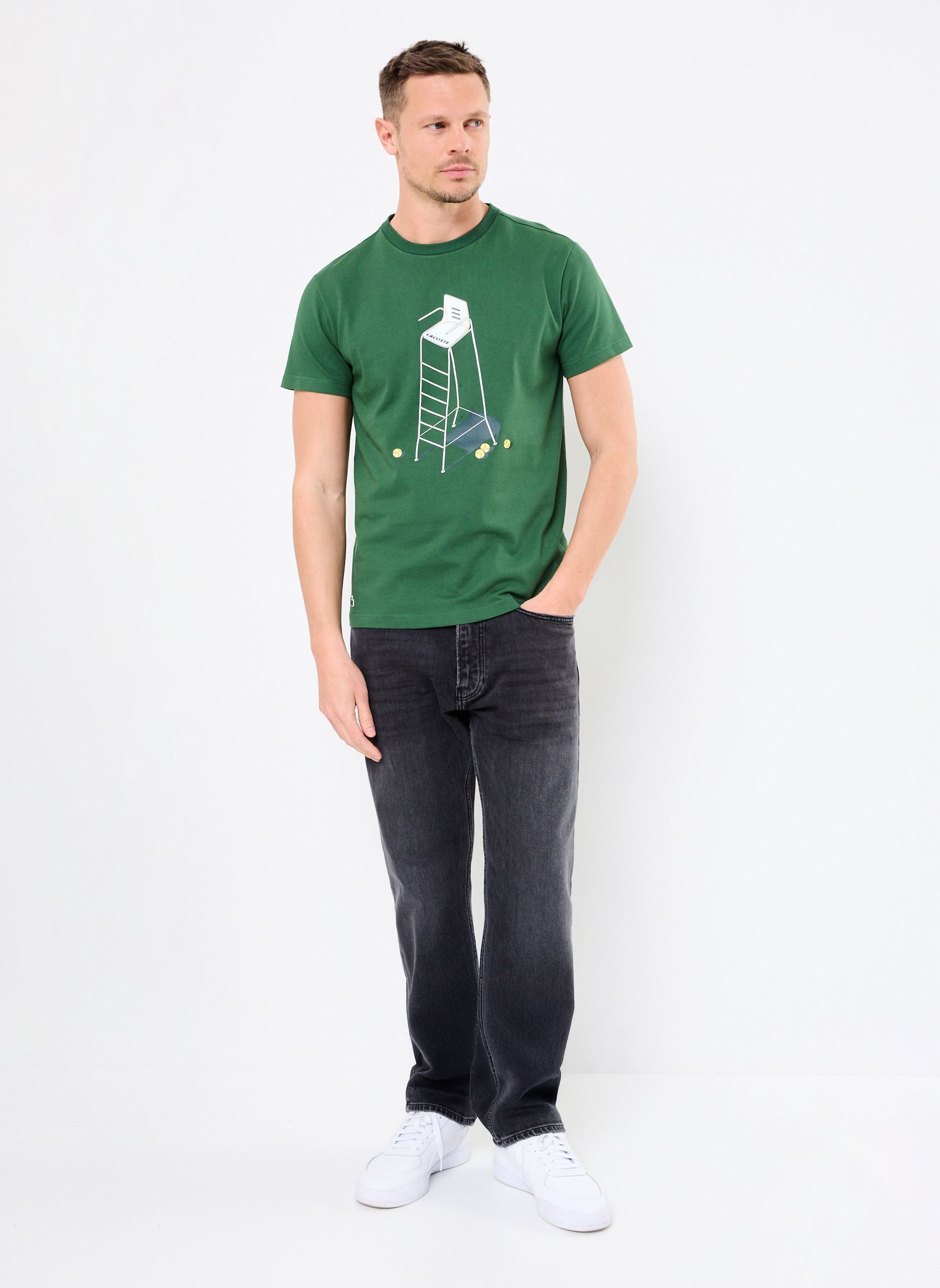 Kurzarm-T-Shirts Tee-shirt Lacoste TH2101 herren grün Lacoste Kurzarm-T-Shirts Tee-shirt Lacoste TH2101 herren grün VERT/VERT