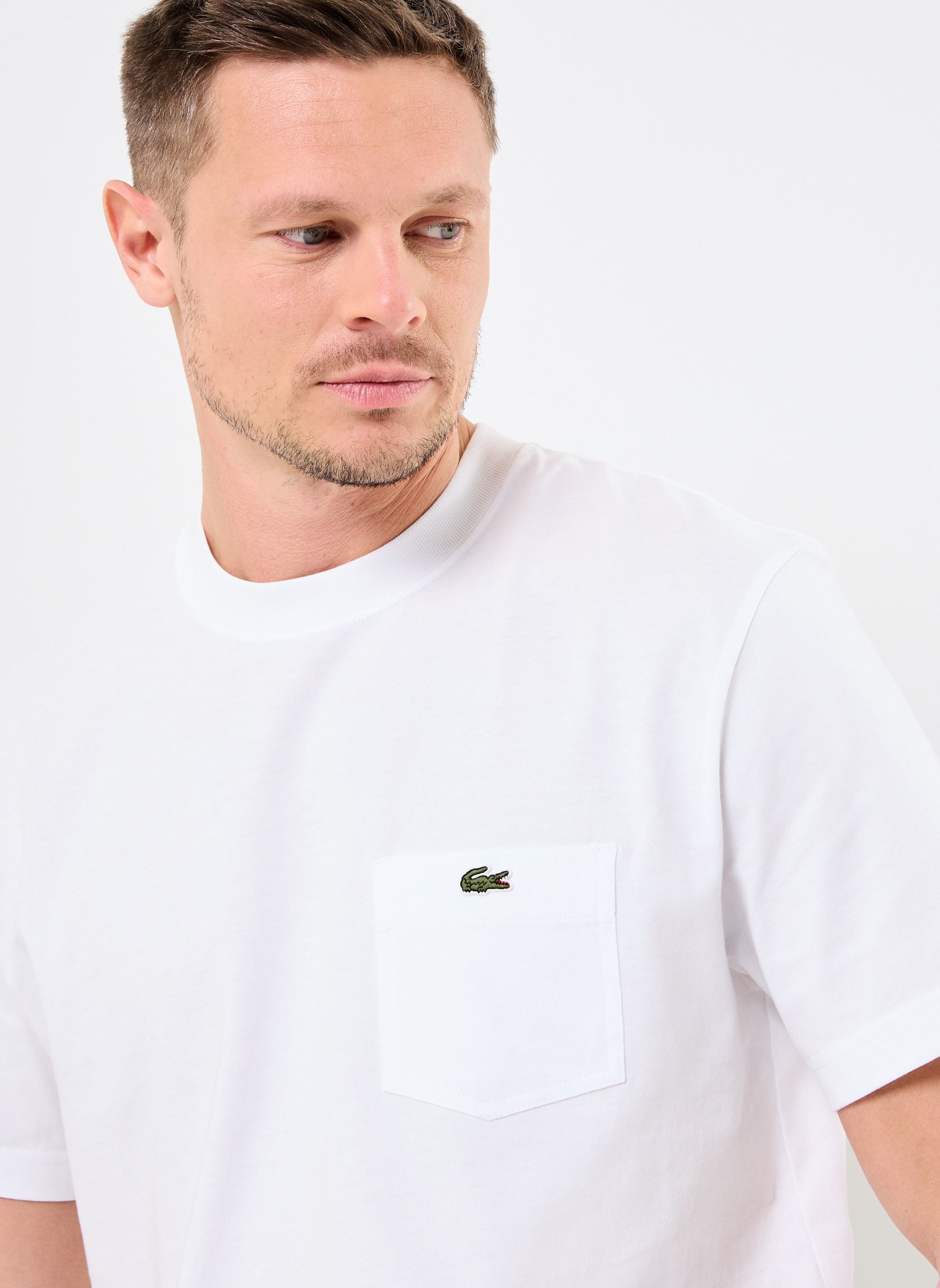 Tee-shirts manches courtes Tee-shirt Lacoste TH2827 homme blanc Lacoste Tee-shirts manches courtes Tee-shirt Lacoste TH2827 homme blanc BLANC