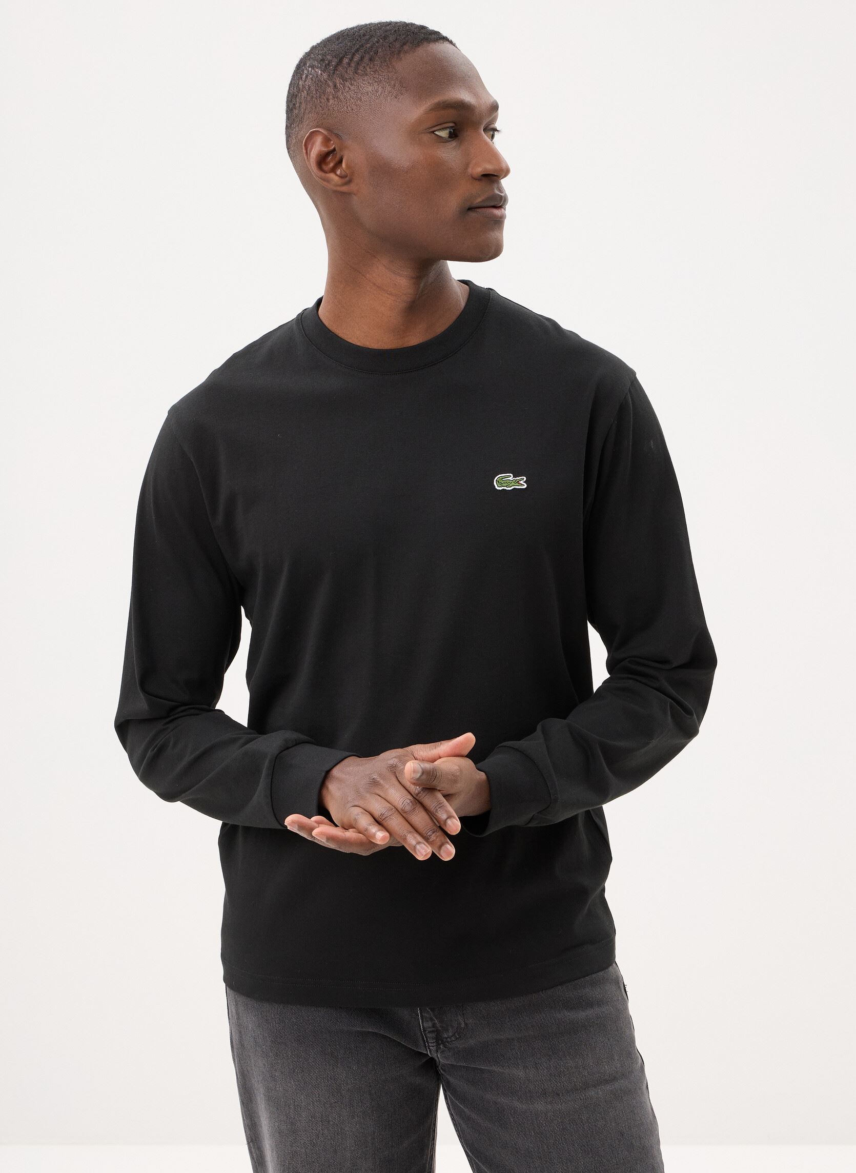 T shirt Lacoste T SHIRT MANCHES LONGUES EN JERSEY DE COTON EU - vue 2