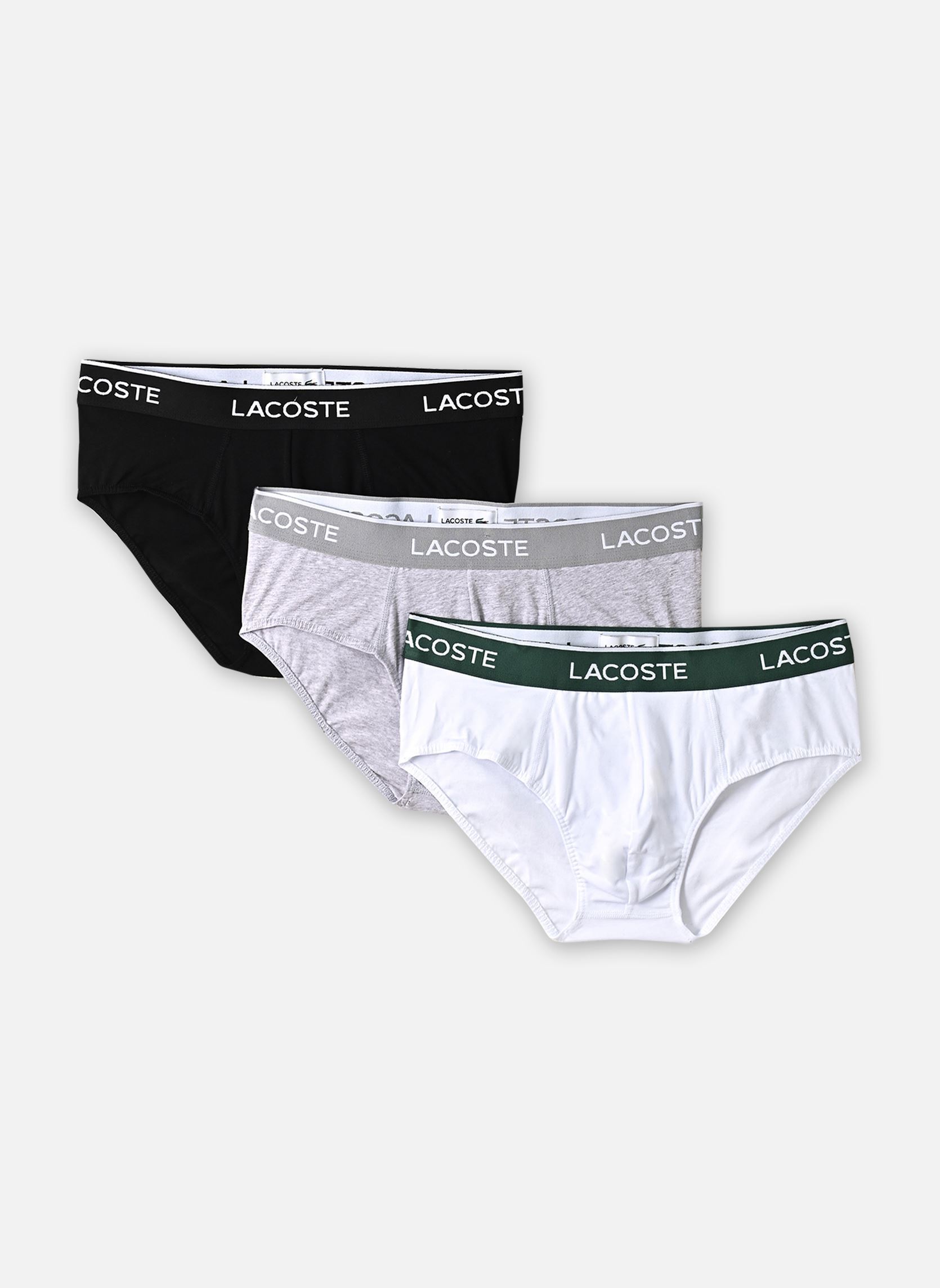 Caleçons Pack de 3 slips Lacoste 8H1293 homme noir Lacoste Caleçons Pack de 3 slips Lacoste 8H1293 homme noir NOIR/BLANC-ARGENT CHINE