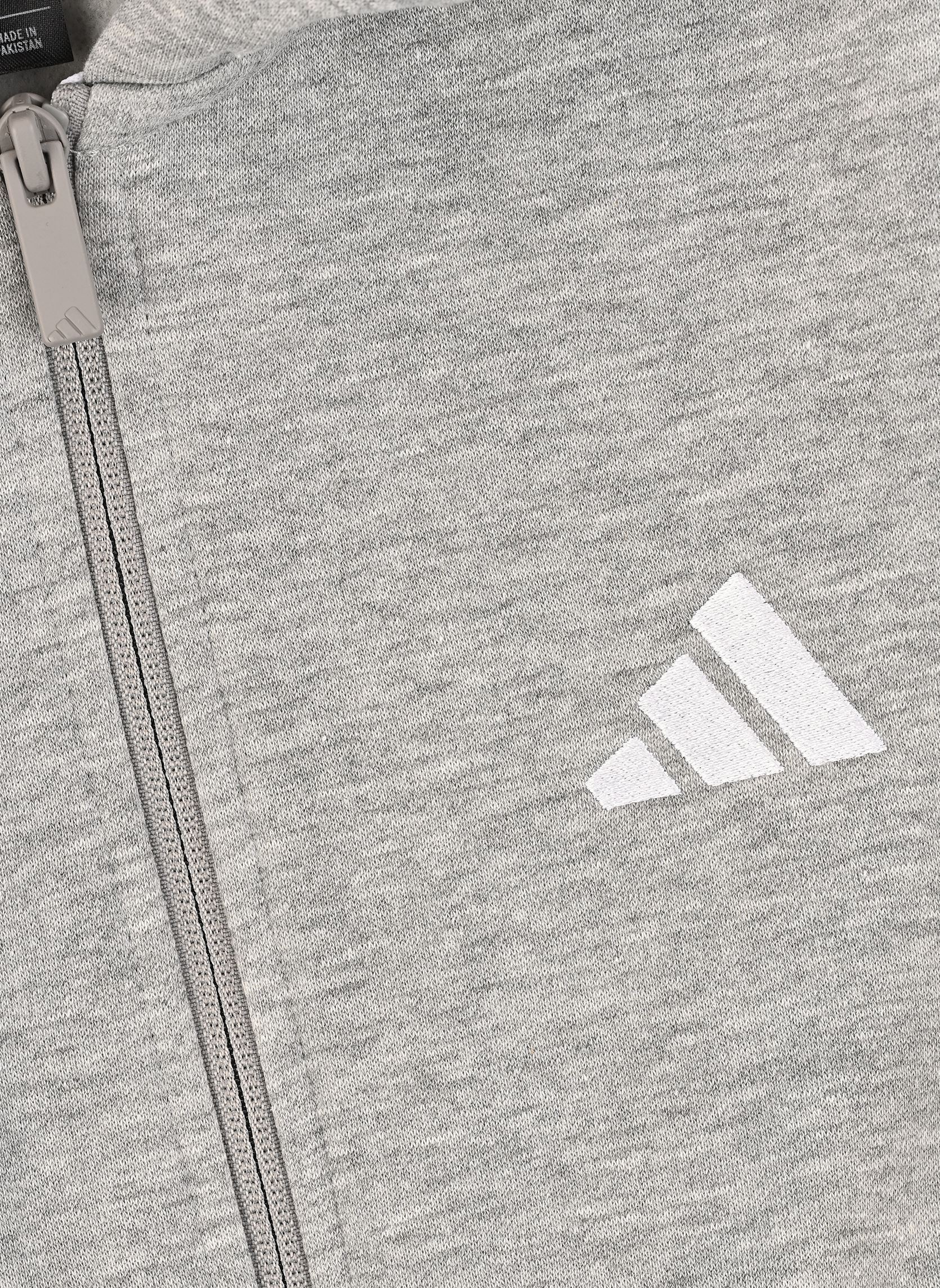 Sweatshirts mit Reißverschluss J 3S FL FZ HD grau adidas sportswear Sweatshirts mit Reißverschluss J 3S FL FZ HD grau MGREYH/WHITE